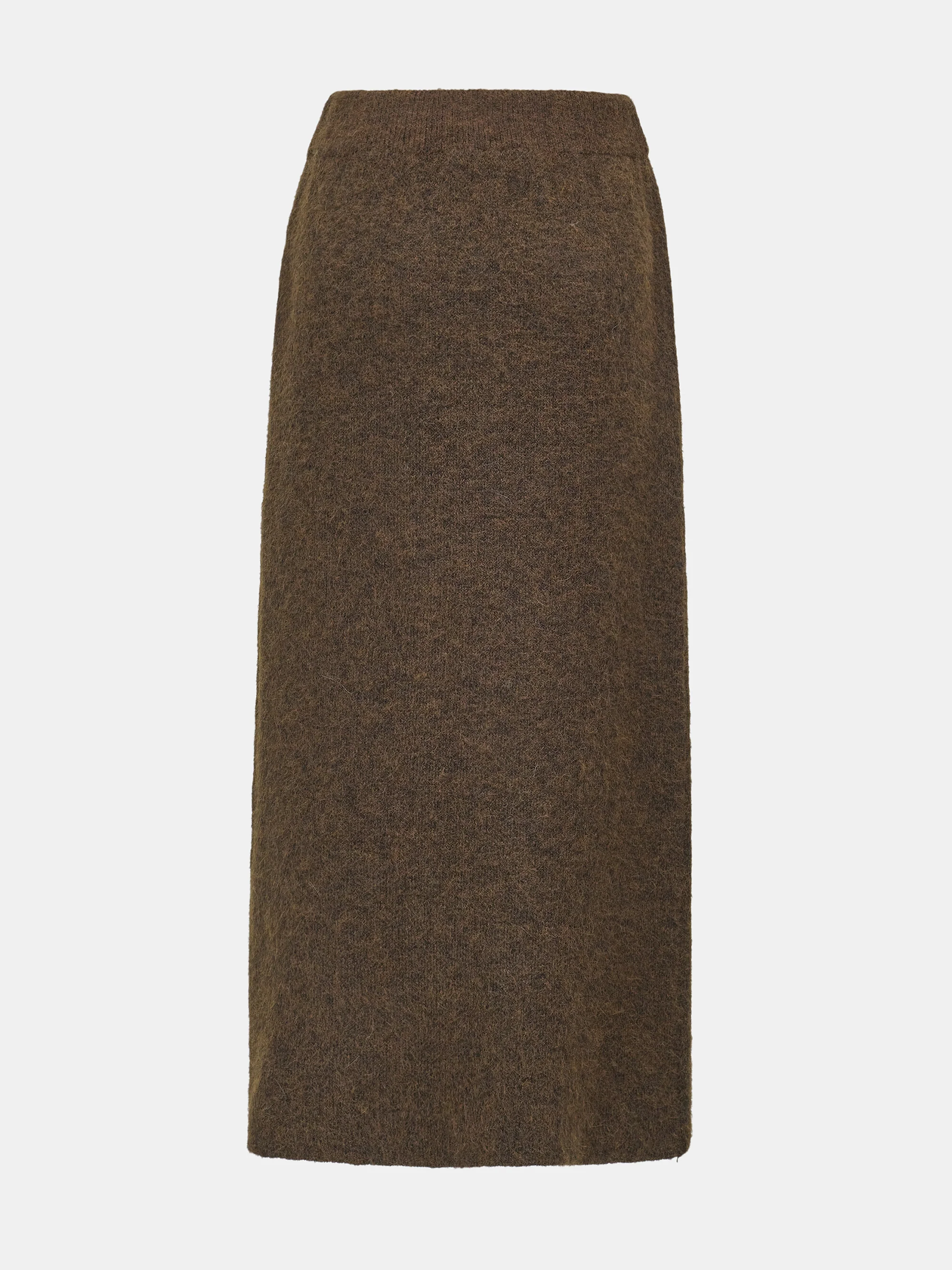 Brushed Knit Cardigan & Skirt Set, Brown - Image 10