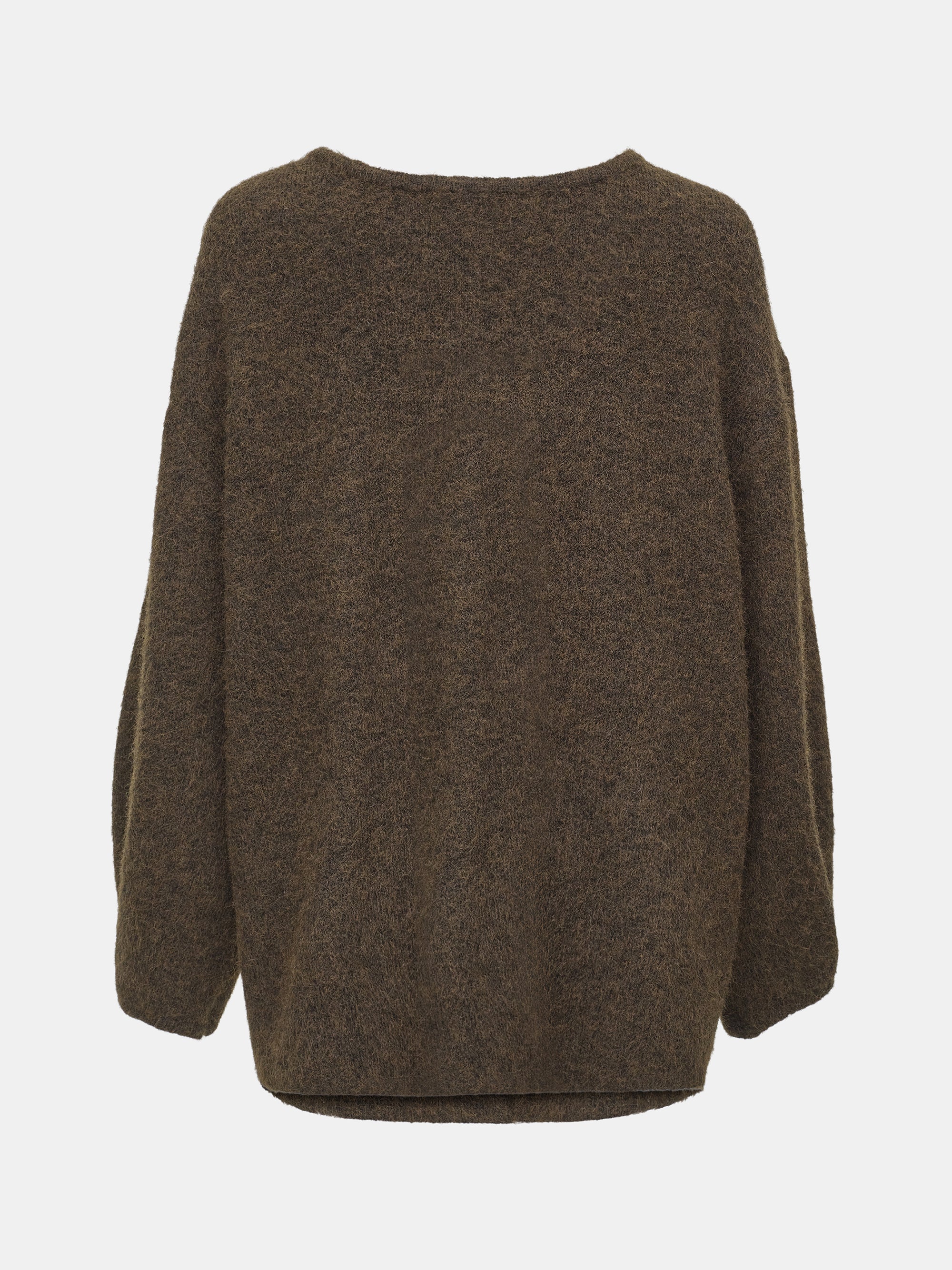 Brushed Knit Cardigan & Skirt Set, Brown - Image 8