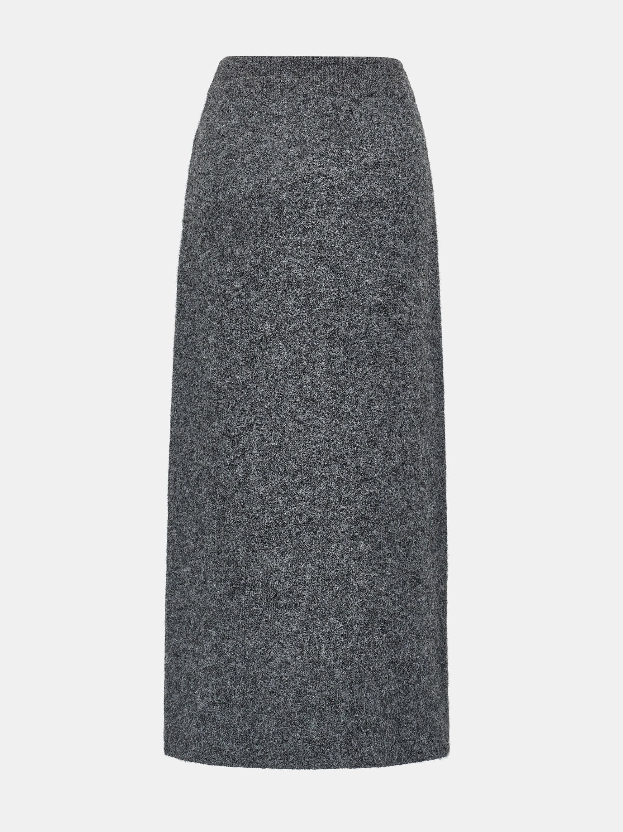 Brushed Knit Cardigan & Skirt Set, Charcoal - Image 11