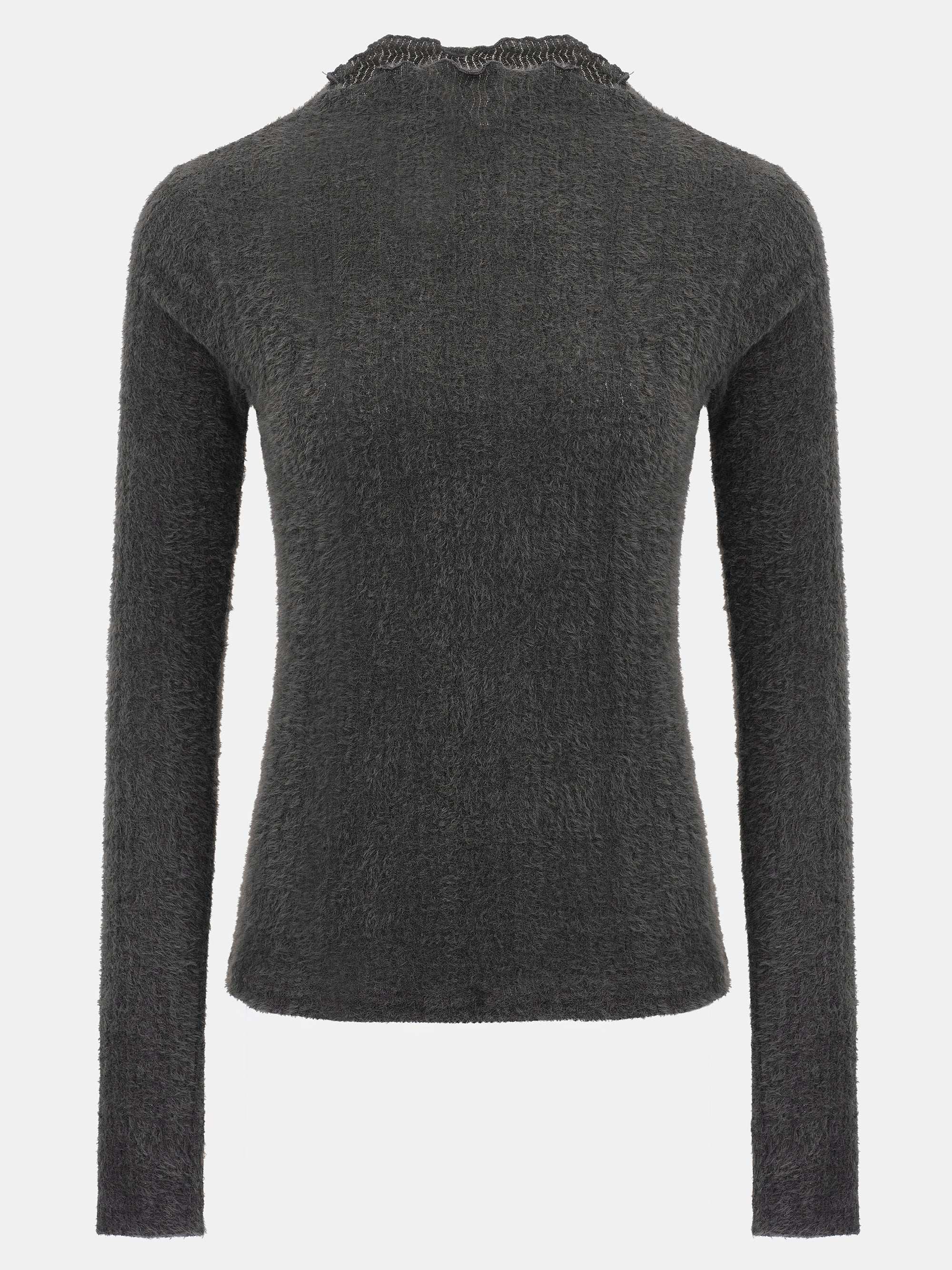 Brushed Knit Jersey Top, Charcoal