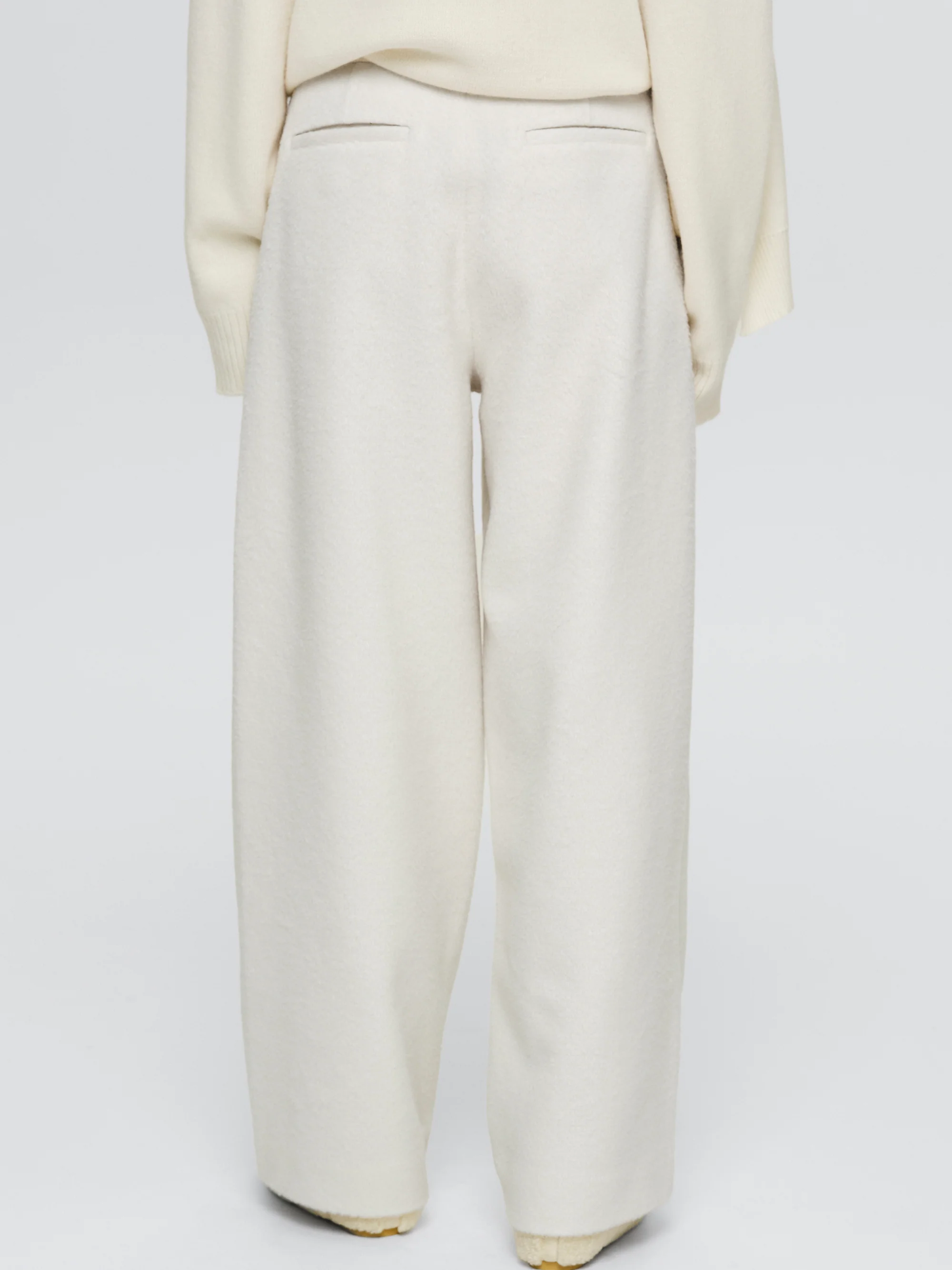 Brushed Tailored Trousers, Ivory - Image 4