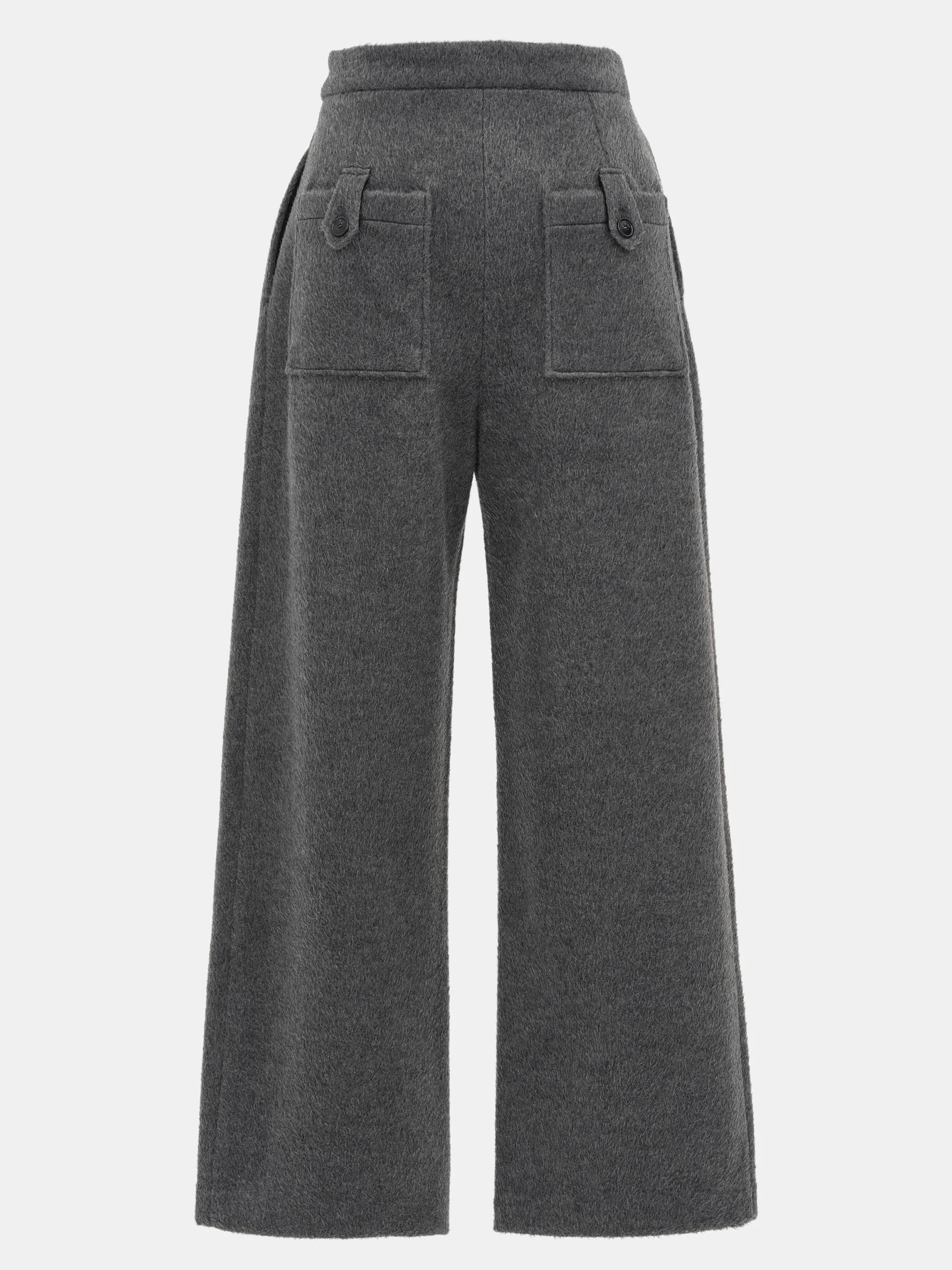 Brushed Wide Trousers, Charcoal - Image 6
