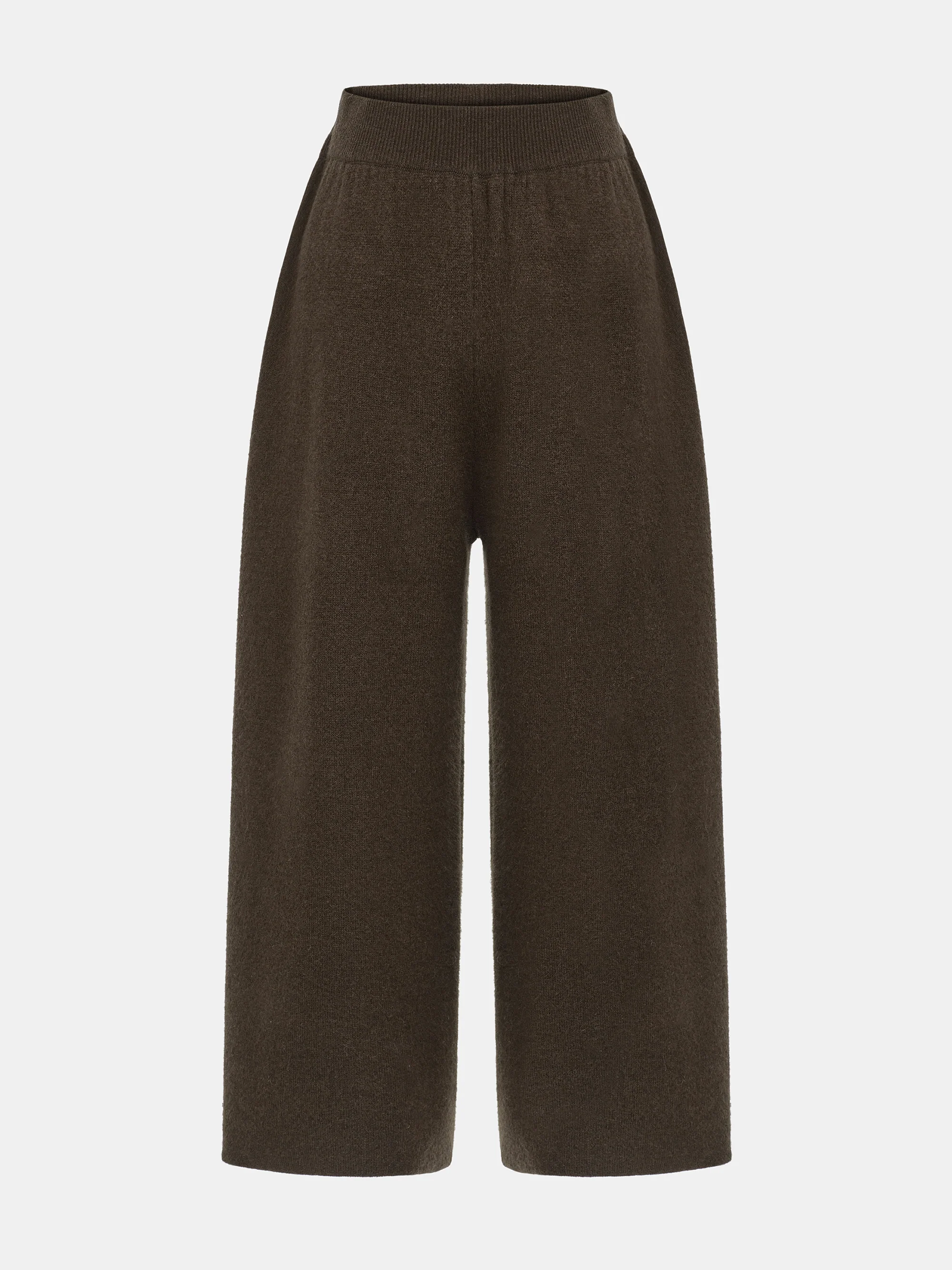 Brushed Wool-Blend Cropped Trousers, Brown - Image 5