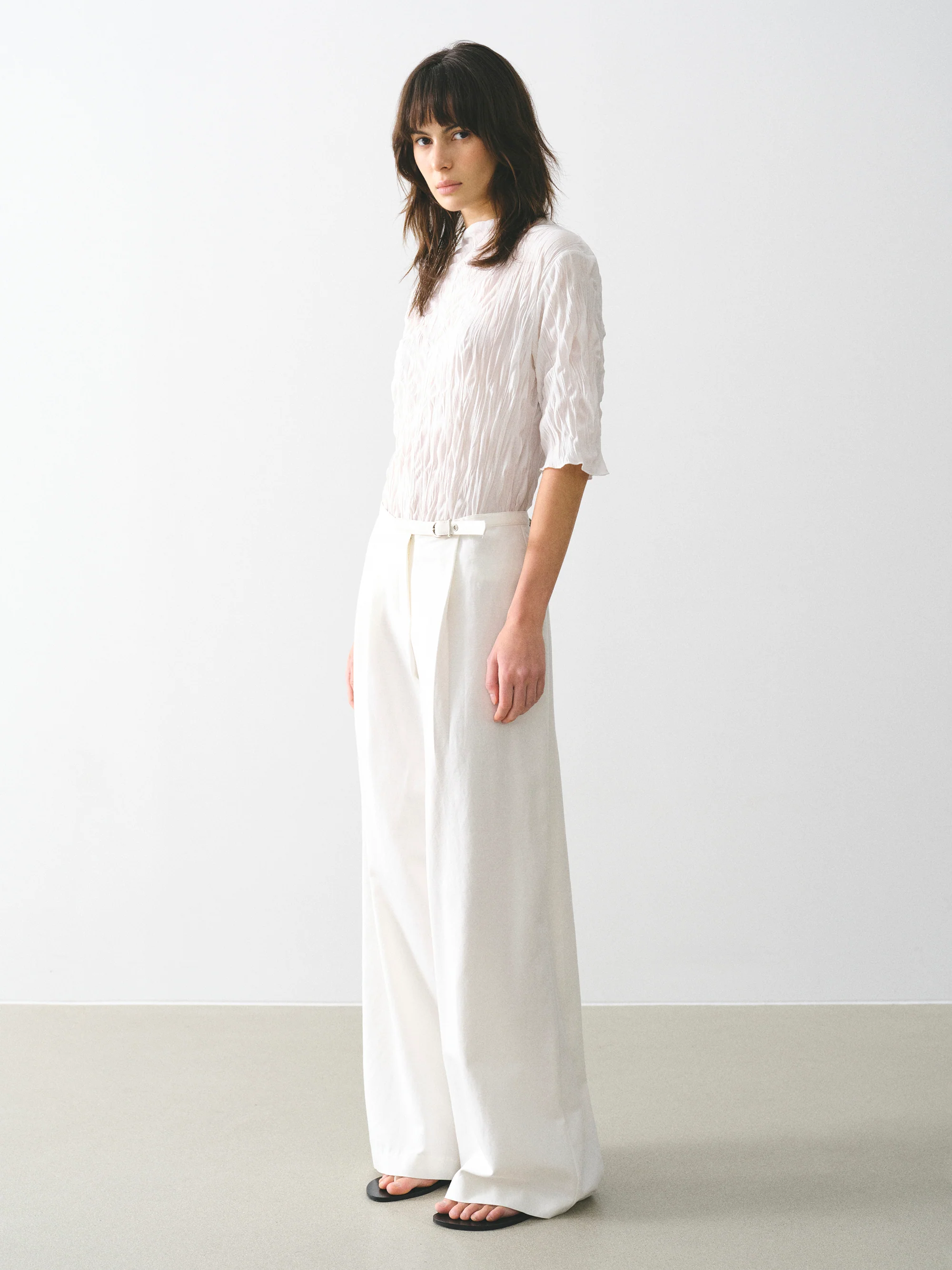 Buckle-Belt Trousers, Ivory - Image 4