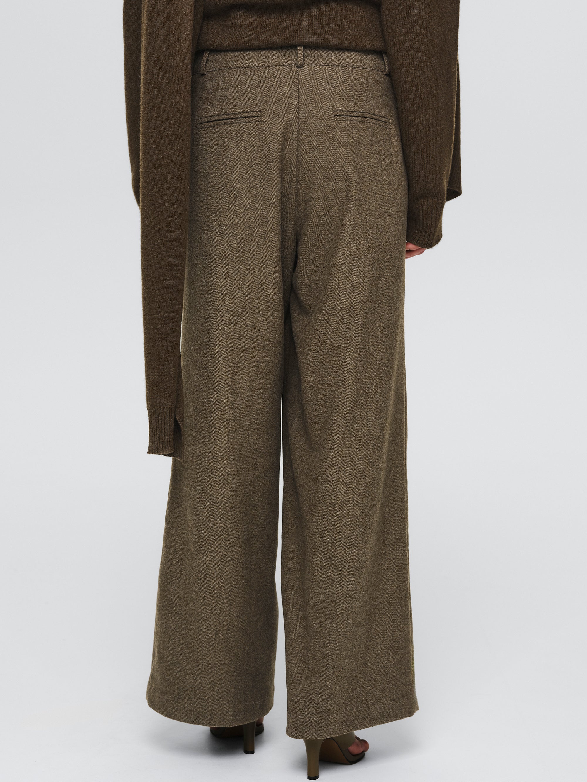 Button Suit Pants, Brown - Image 3