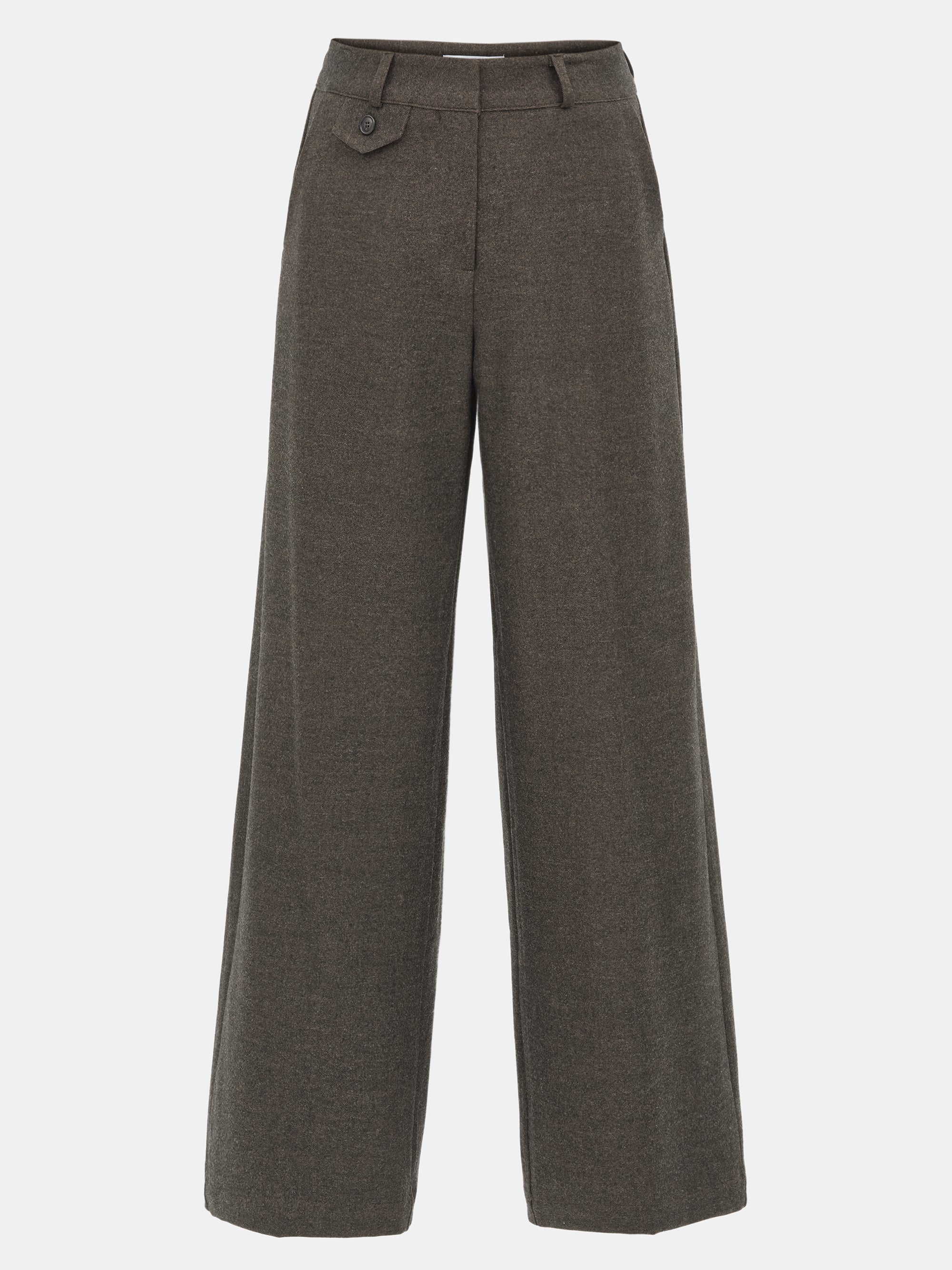 Button Tab Trousers, Brown - Image 5