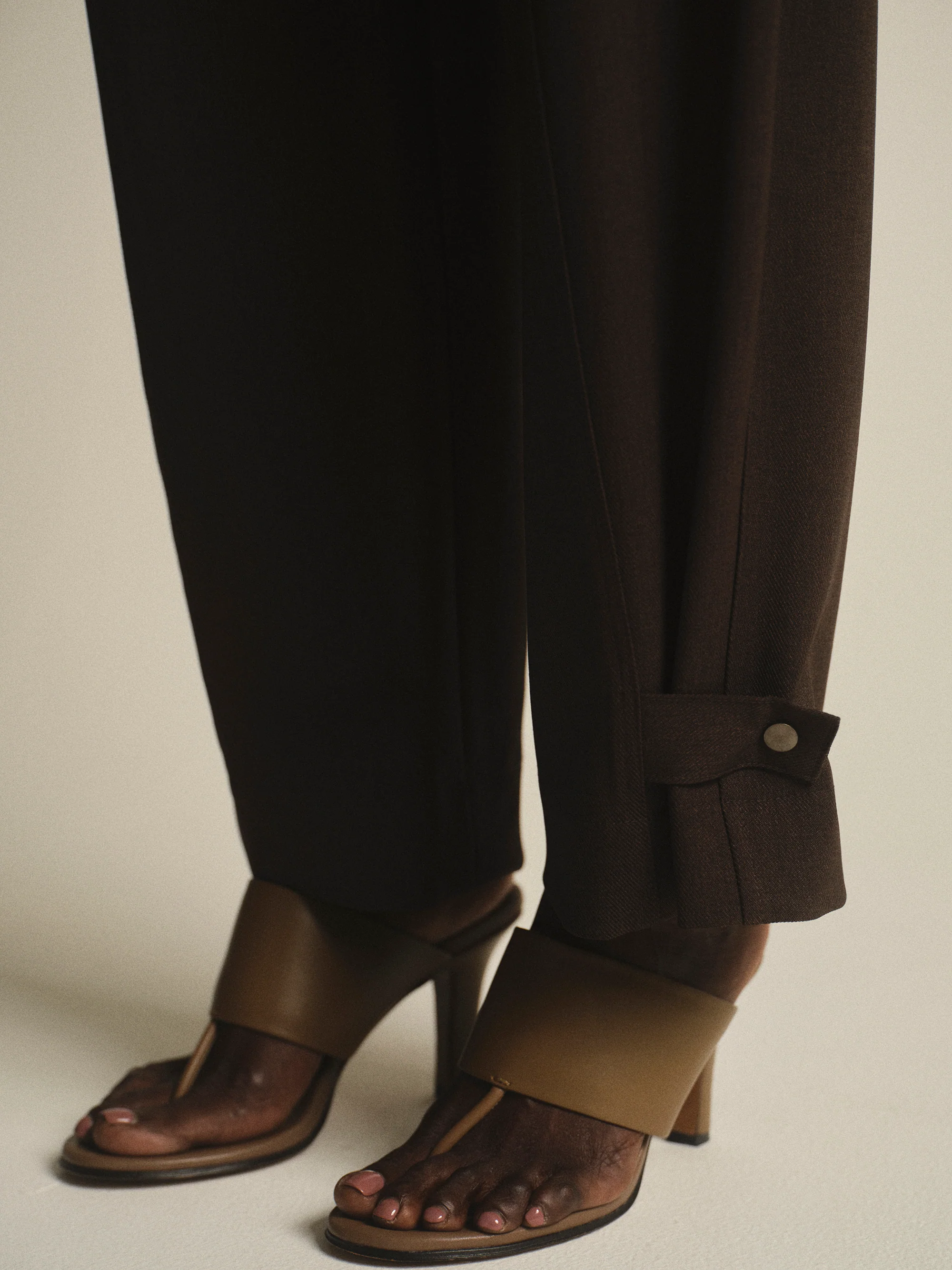 Button-Tab Trousers, Brown - Image 2