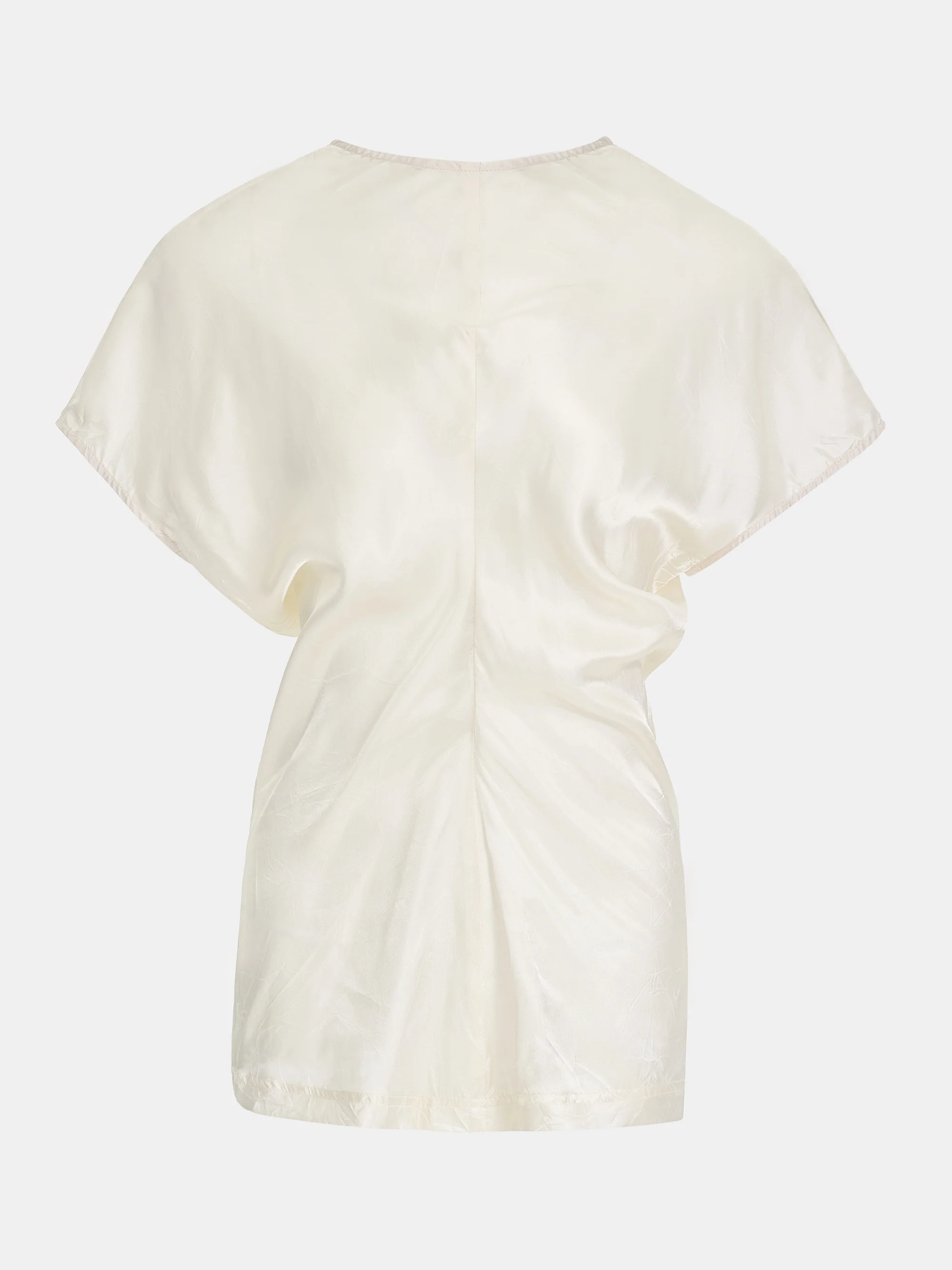 Caliga Slouch Waist Satin Top, Ivory - Image 5