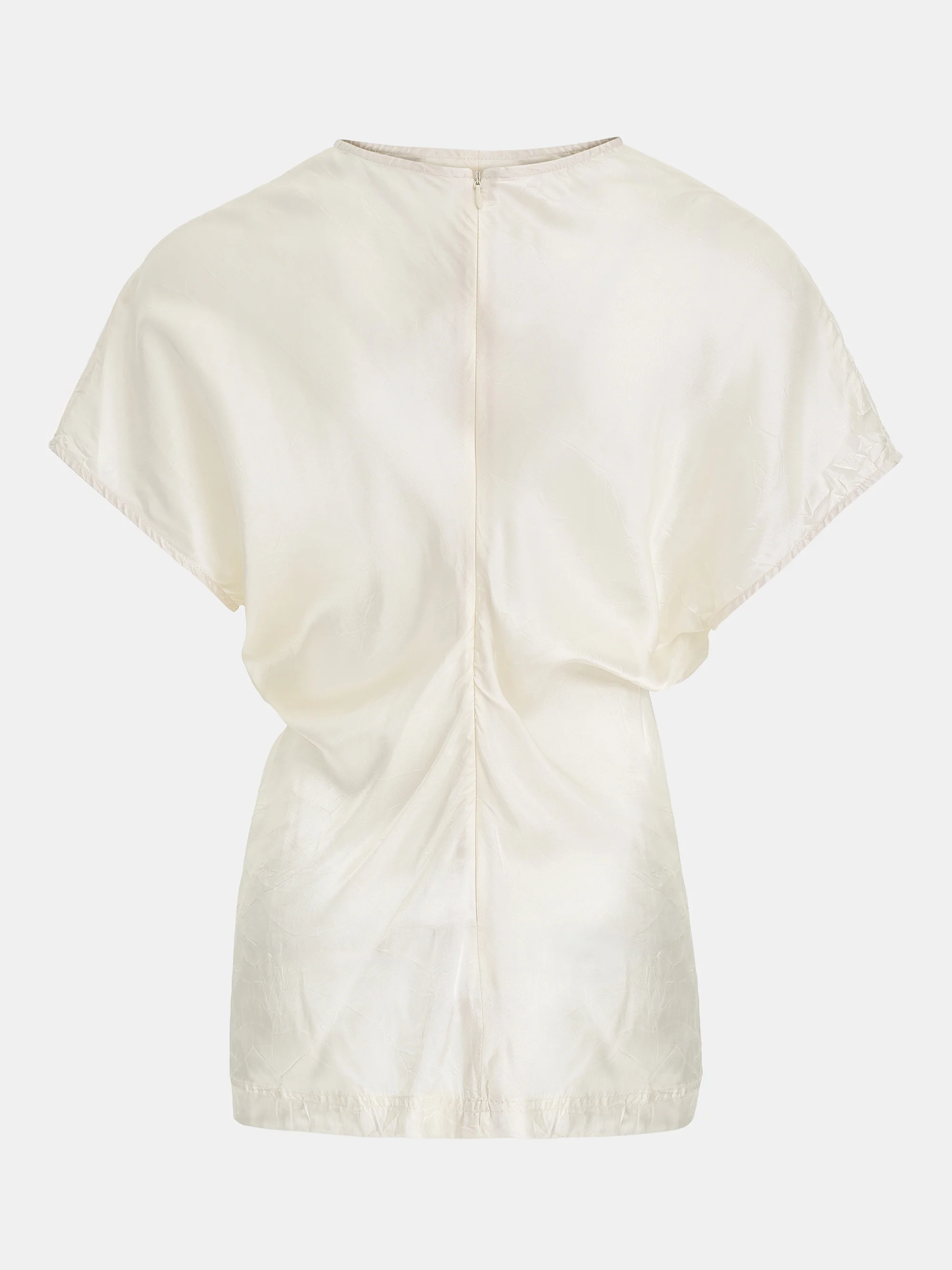 Caliga Slouch Waist Satin Top, Ivory - Image 6
