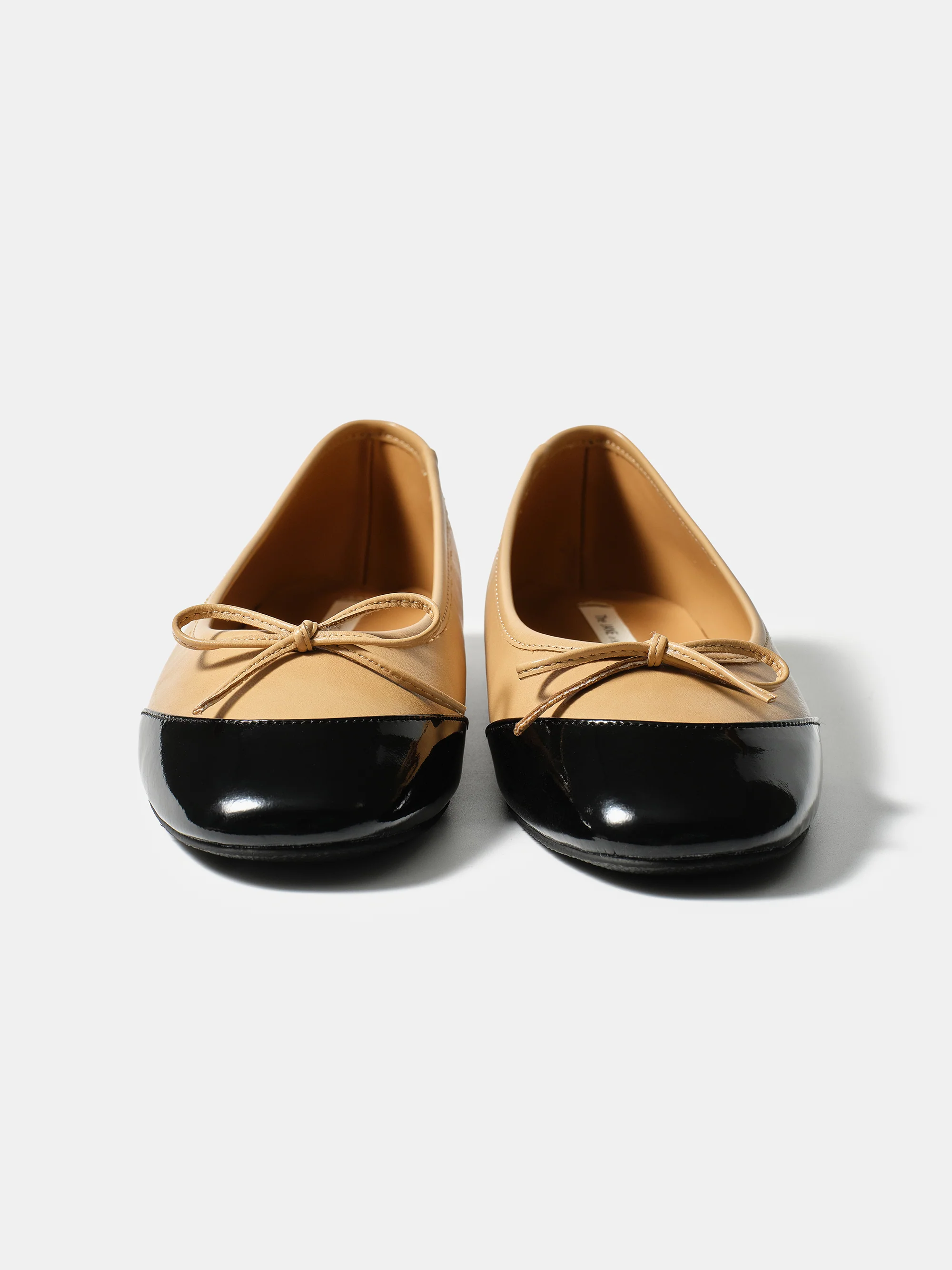 Cap-Toe Ballet Flats, Beige - Image 3
