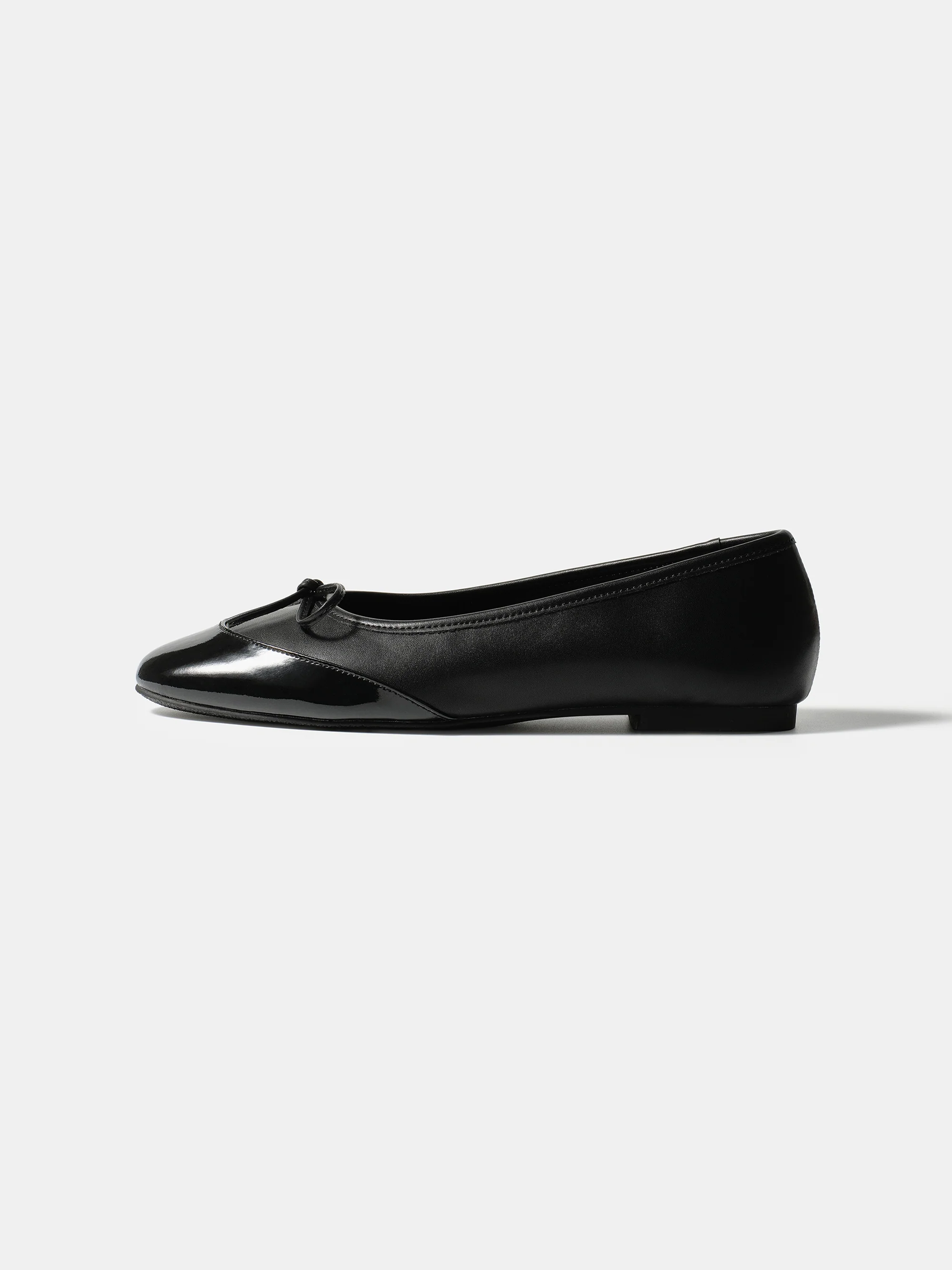 Cap-Toe Ballet Flats, Black - Image 2