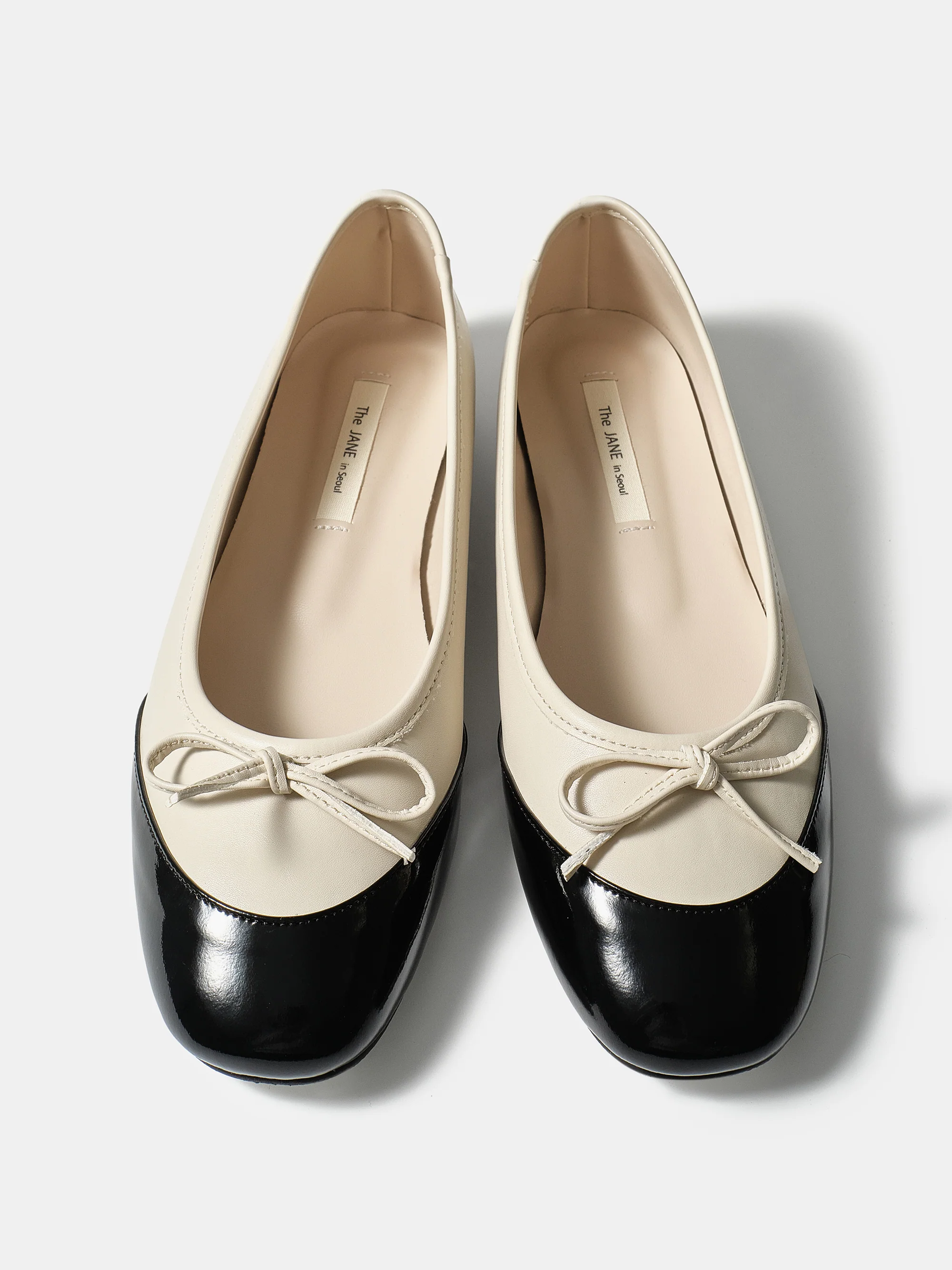 Cap-Toe Ballet Flats, Ivory