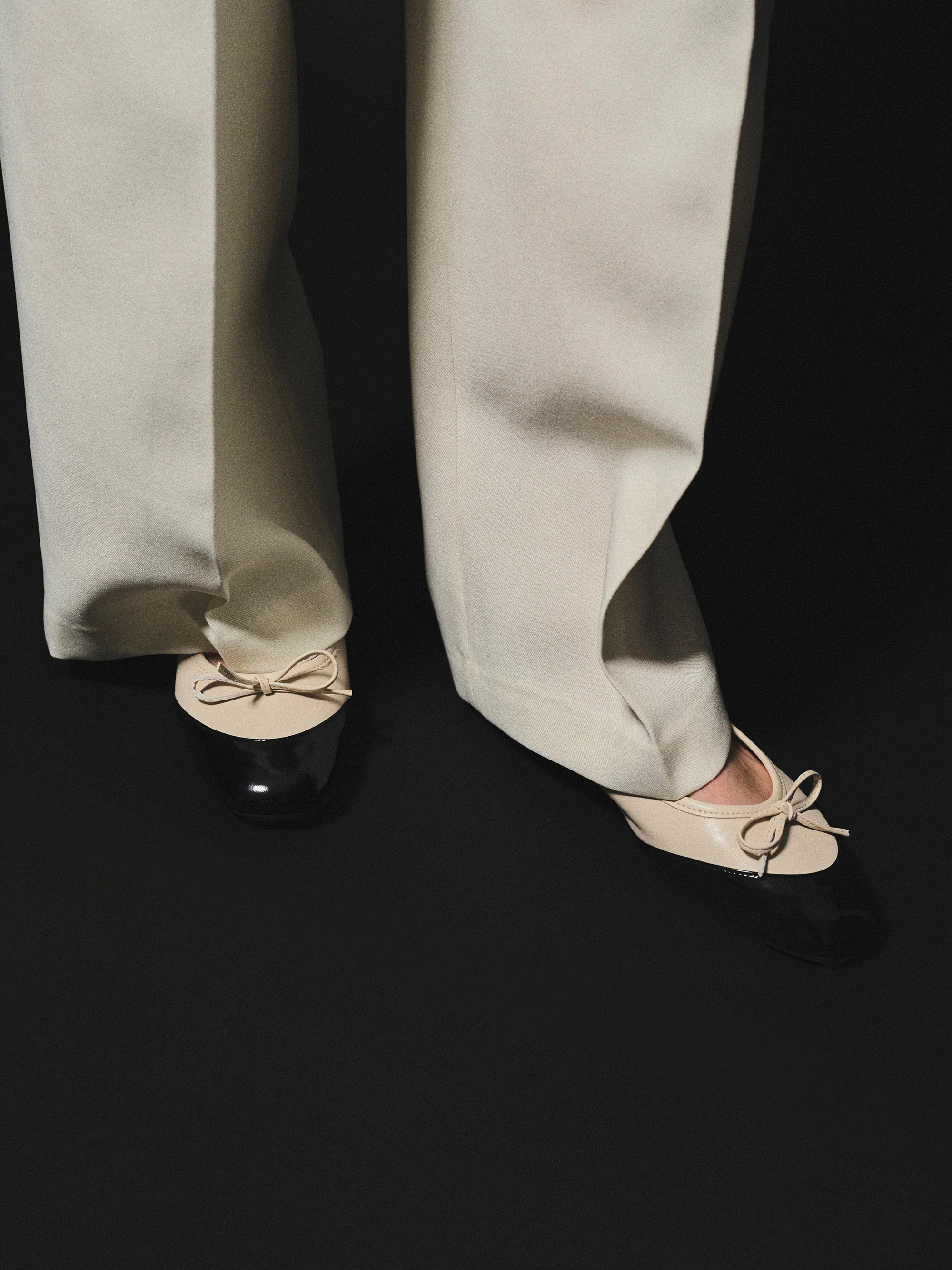 Cap-Toe Ballet Flats, Ivory - Image 2