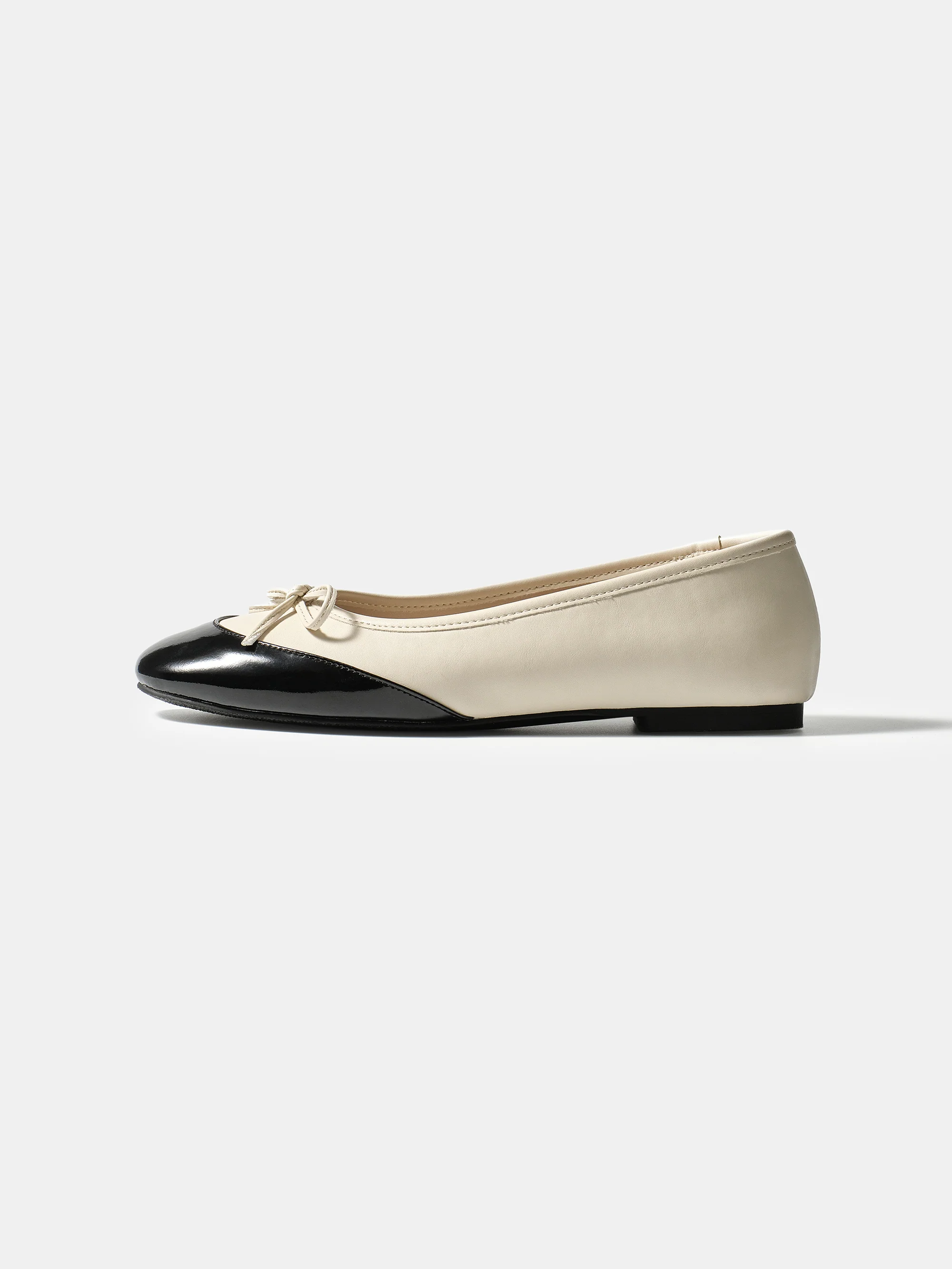 Cap-Toe Ballet Flats, Ivory - Image 3