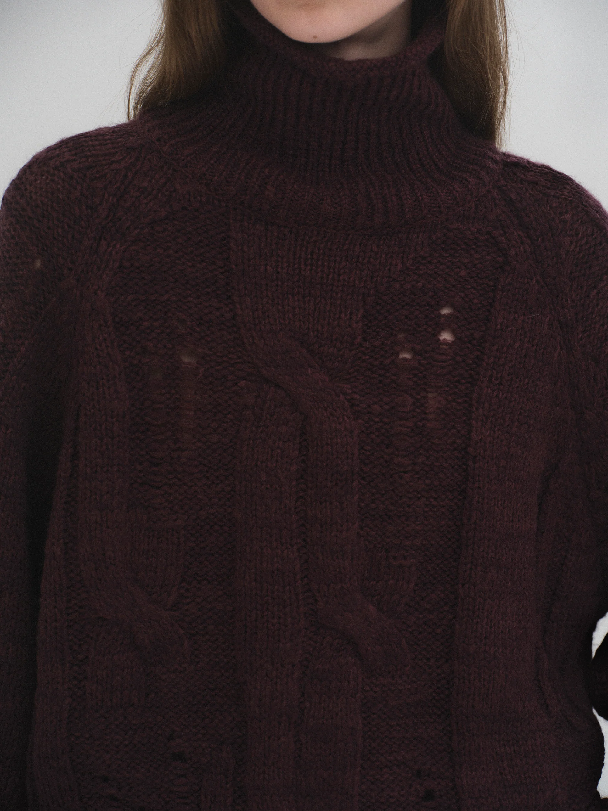 Chunky Turtleneck Knit, Purple - Image 3