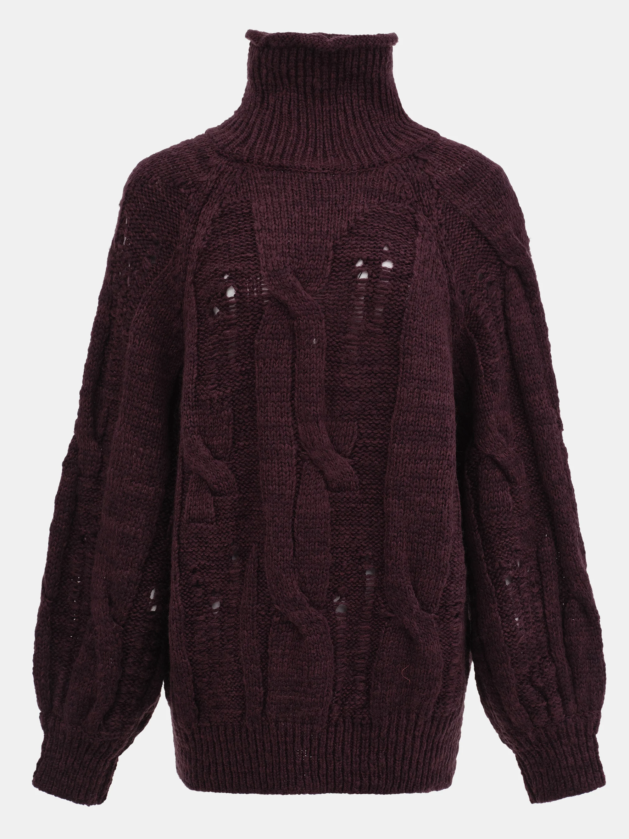 Chunky Turtleneck Knit, Purple - Image 6