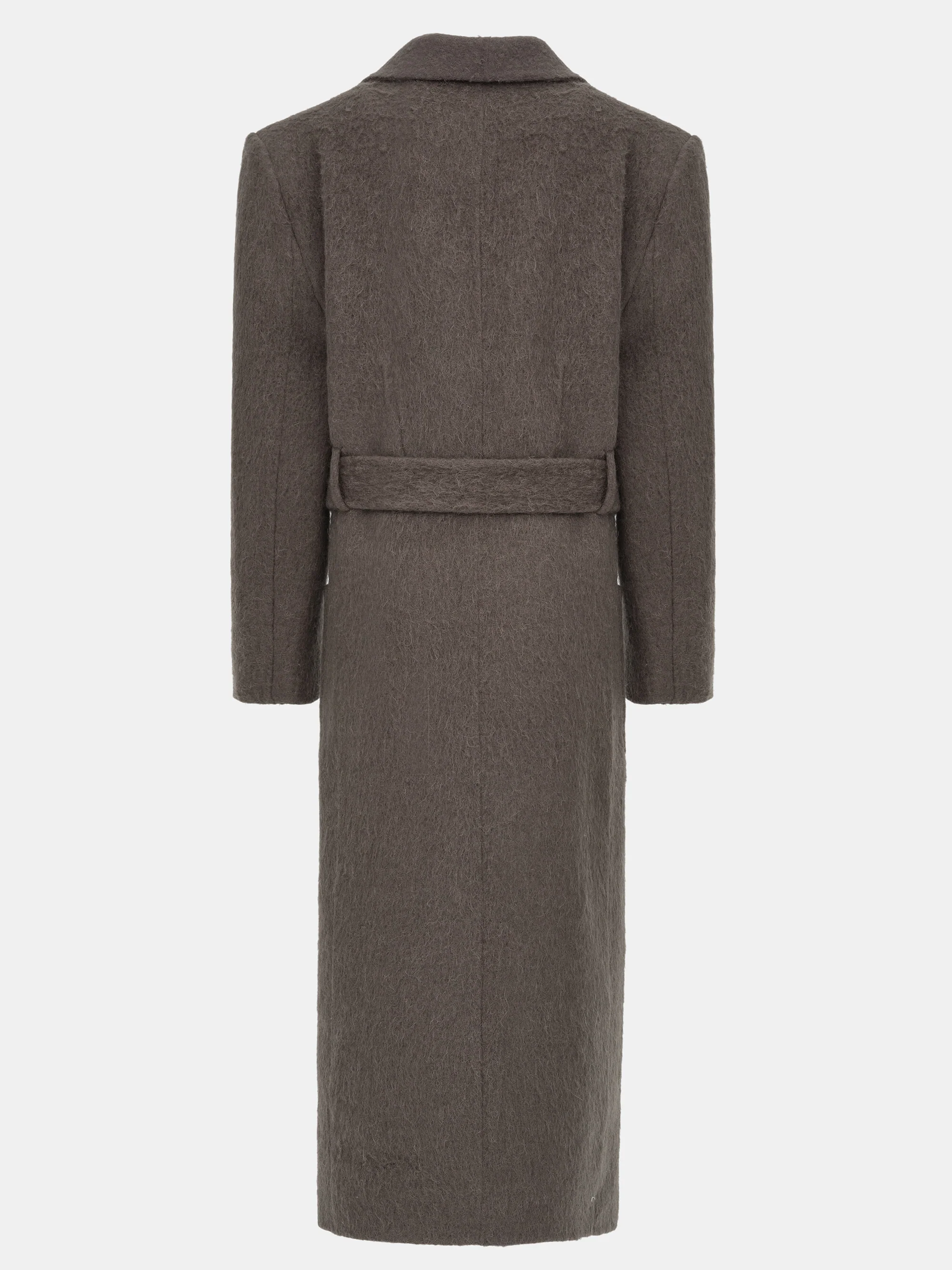 Cinched Robe Long Coat, Brown - Image 6