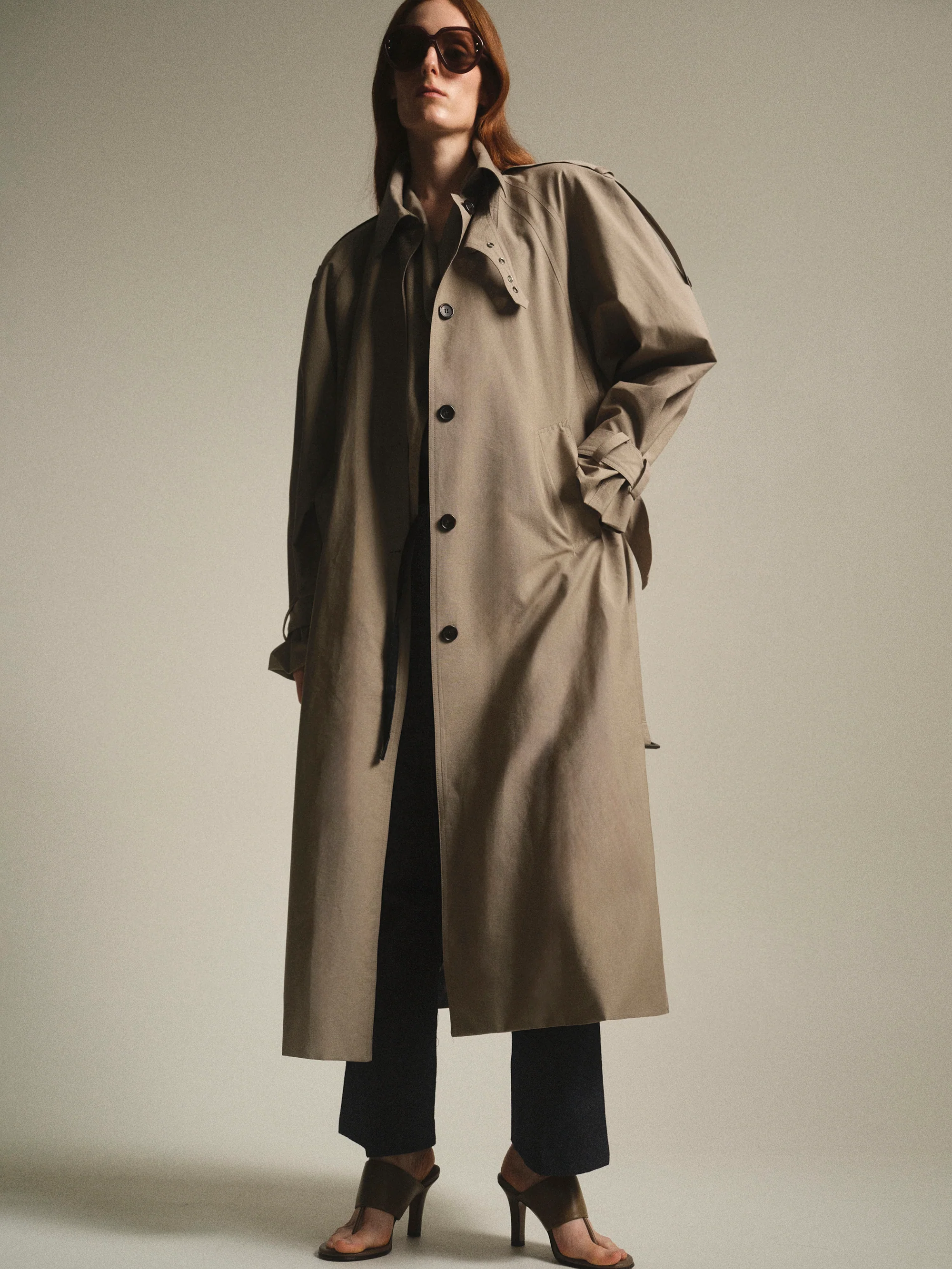 Cocoon Trench Coat, Beige