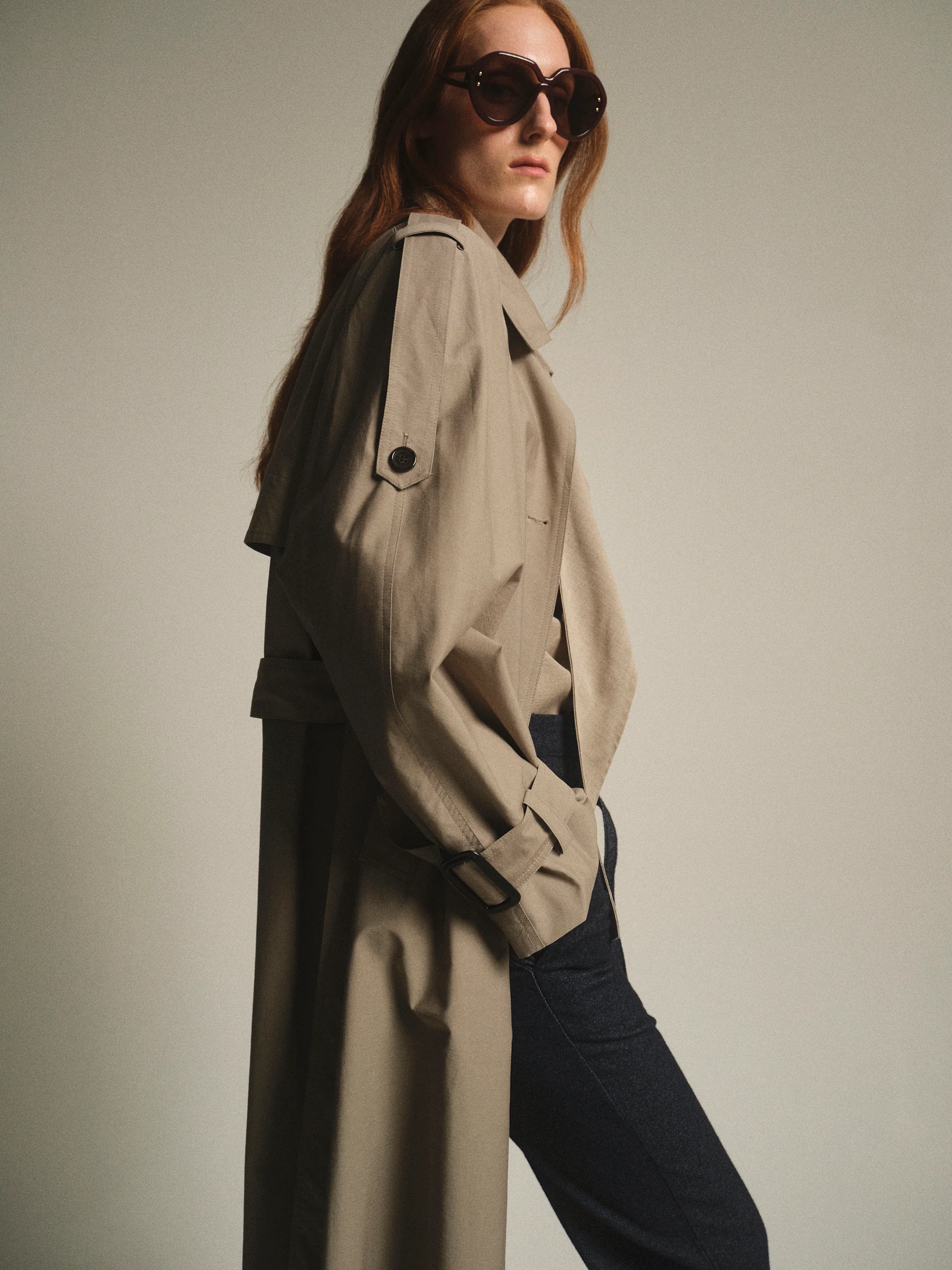 Cocoon Trench Coat, Beige - Image 4