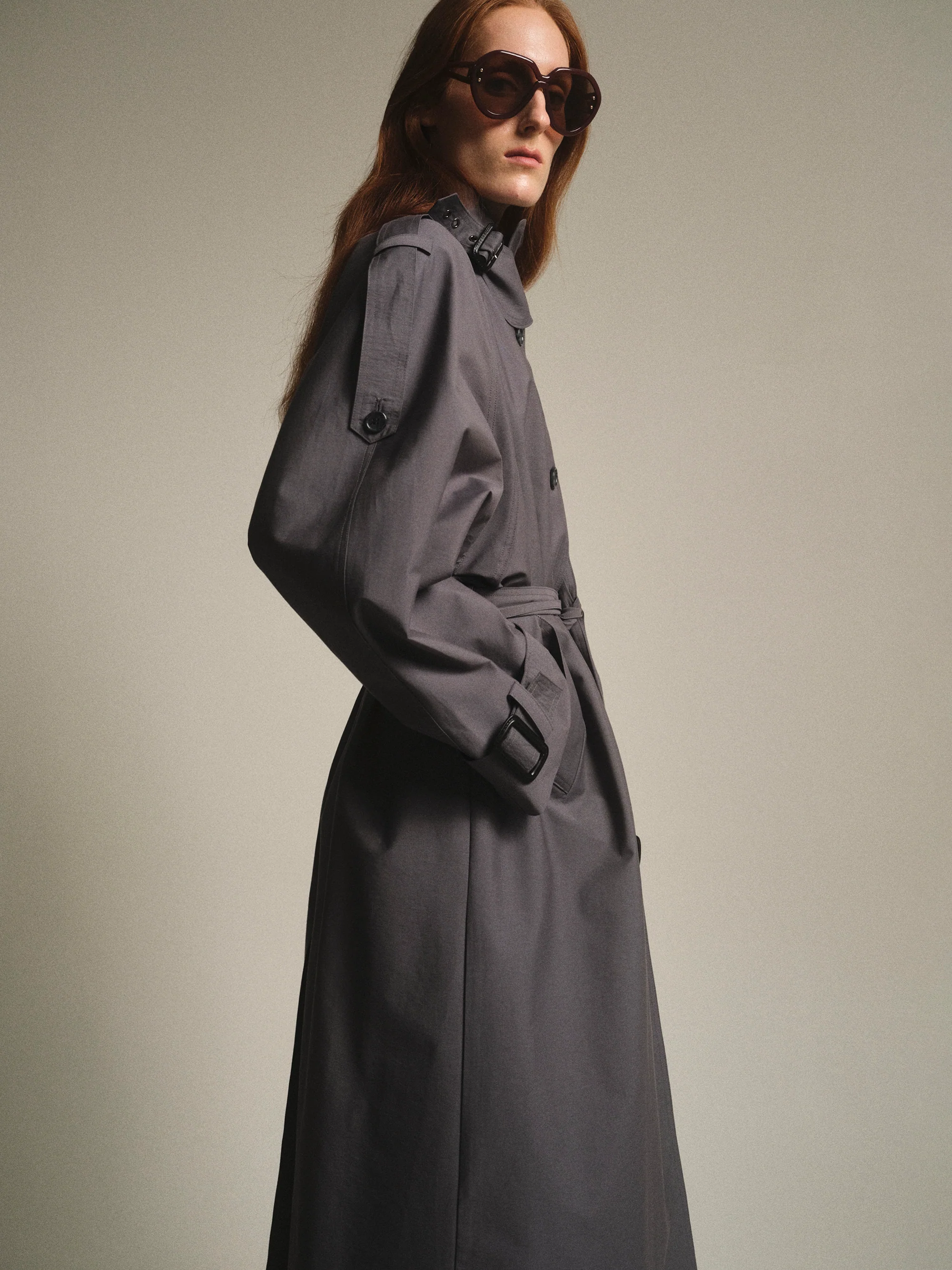 Cocoon Trench Coat, Graphite - Image 2