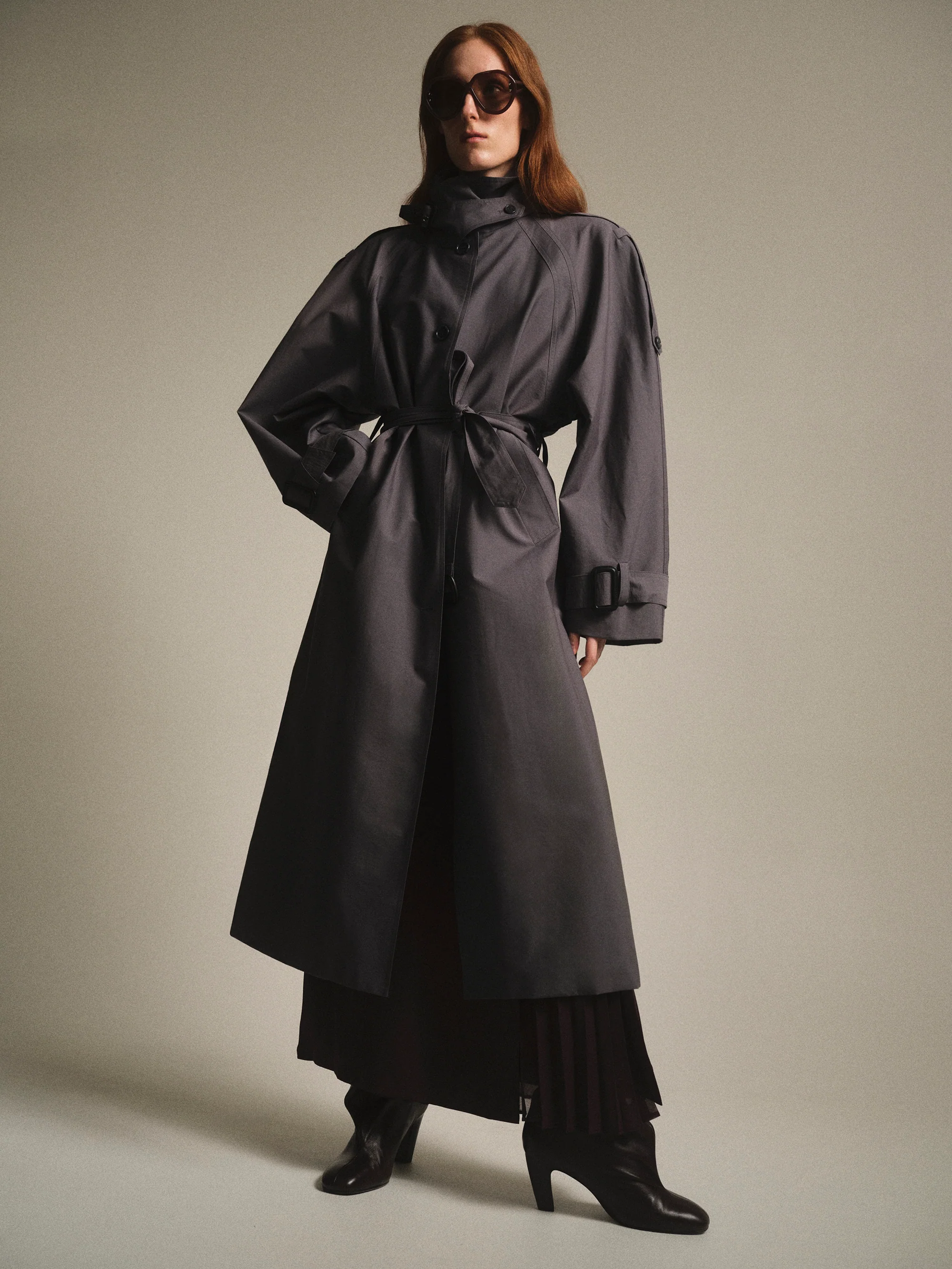 Cocoon Trench Coat, Graphite - Image 3