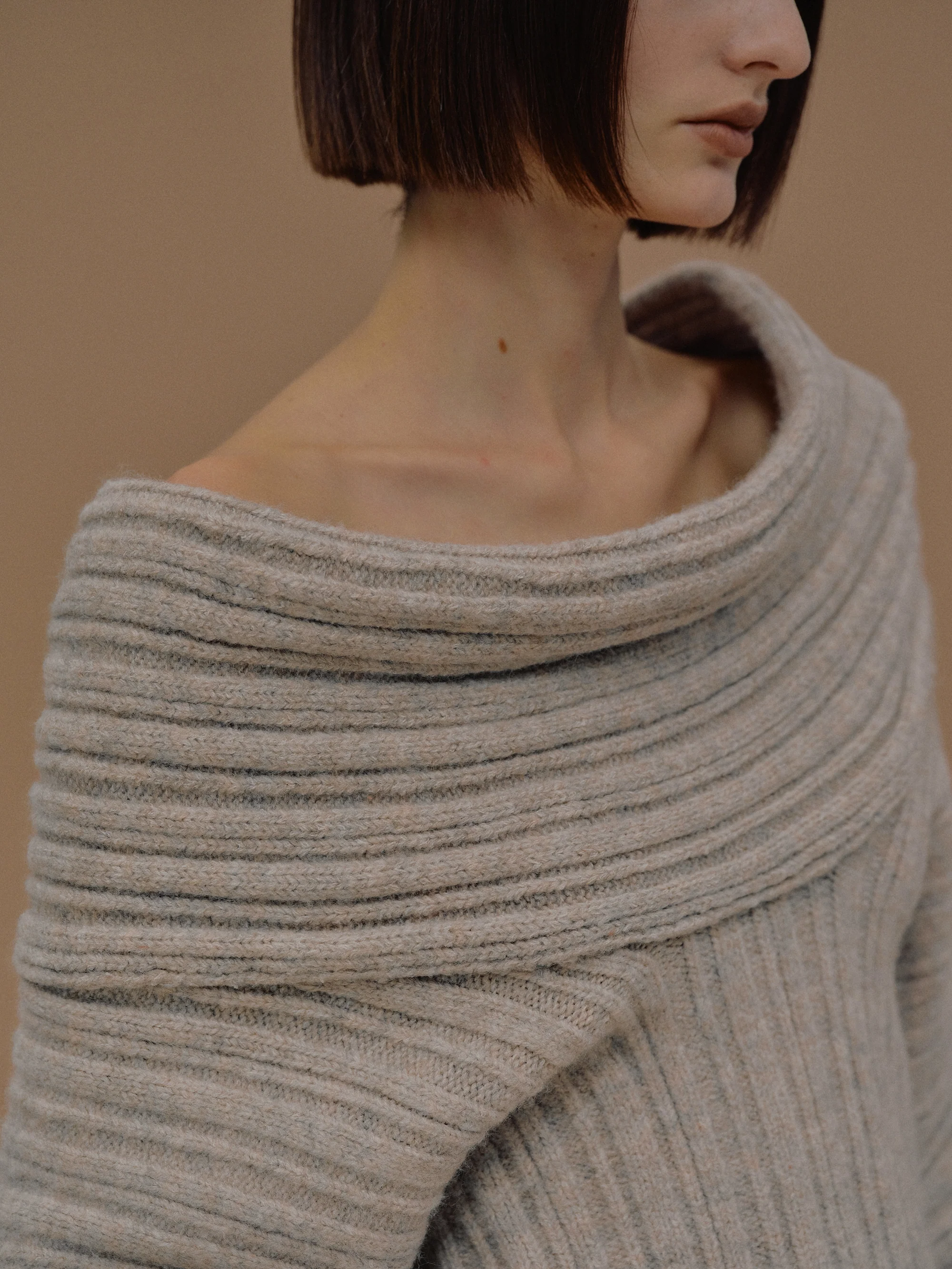 Becca Oversized High Roll Knit Pullover, Coconut - Image 4