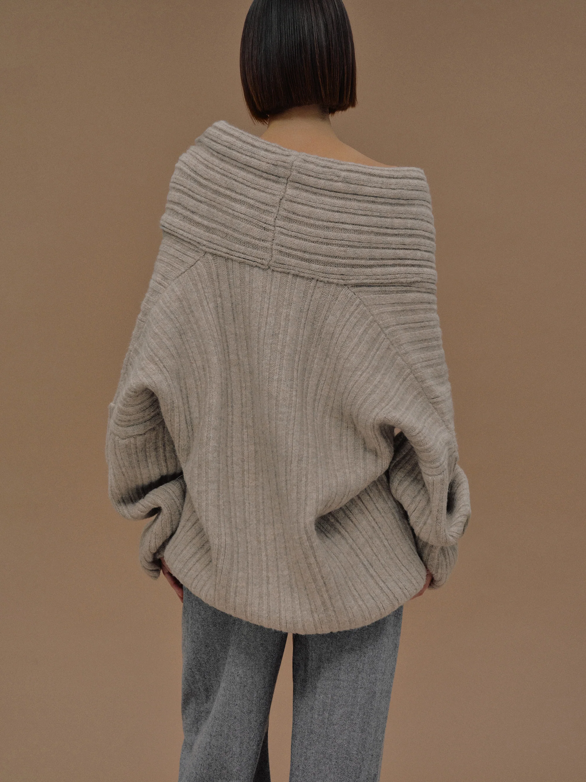 Becca Oversized High Roll Knit Pullover, Coconut - Image 6