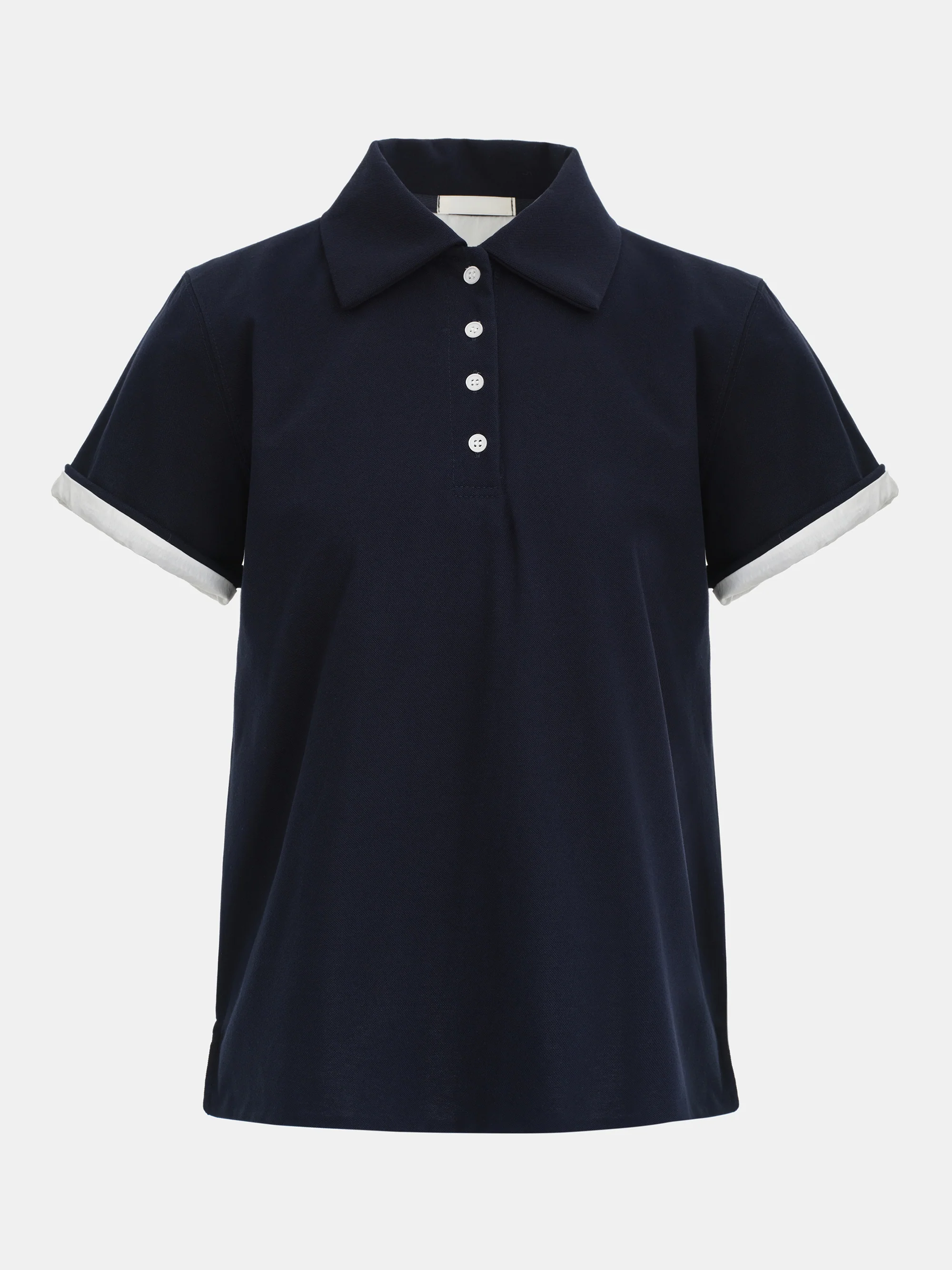 Contrast-Lined Polo Shirt, Navy - Image 5