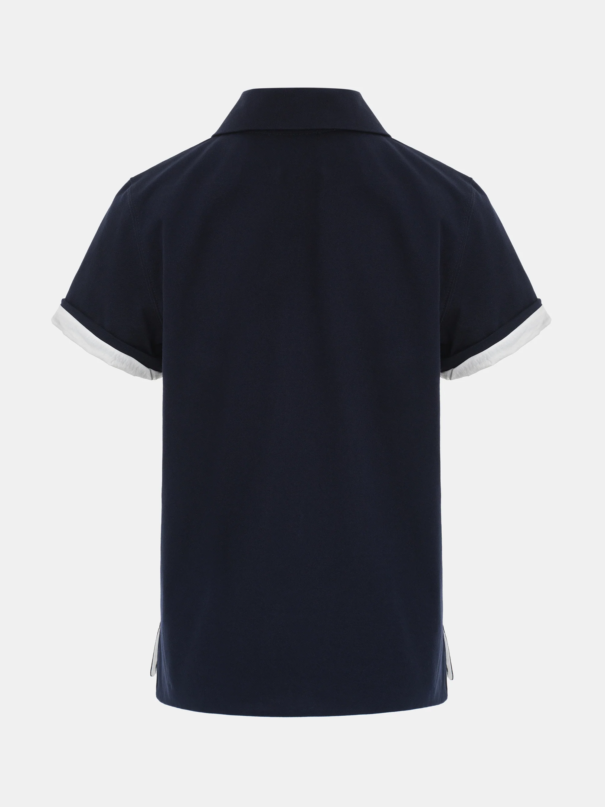 Contrast-Lined Polo Shirt, Navy - Image 6