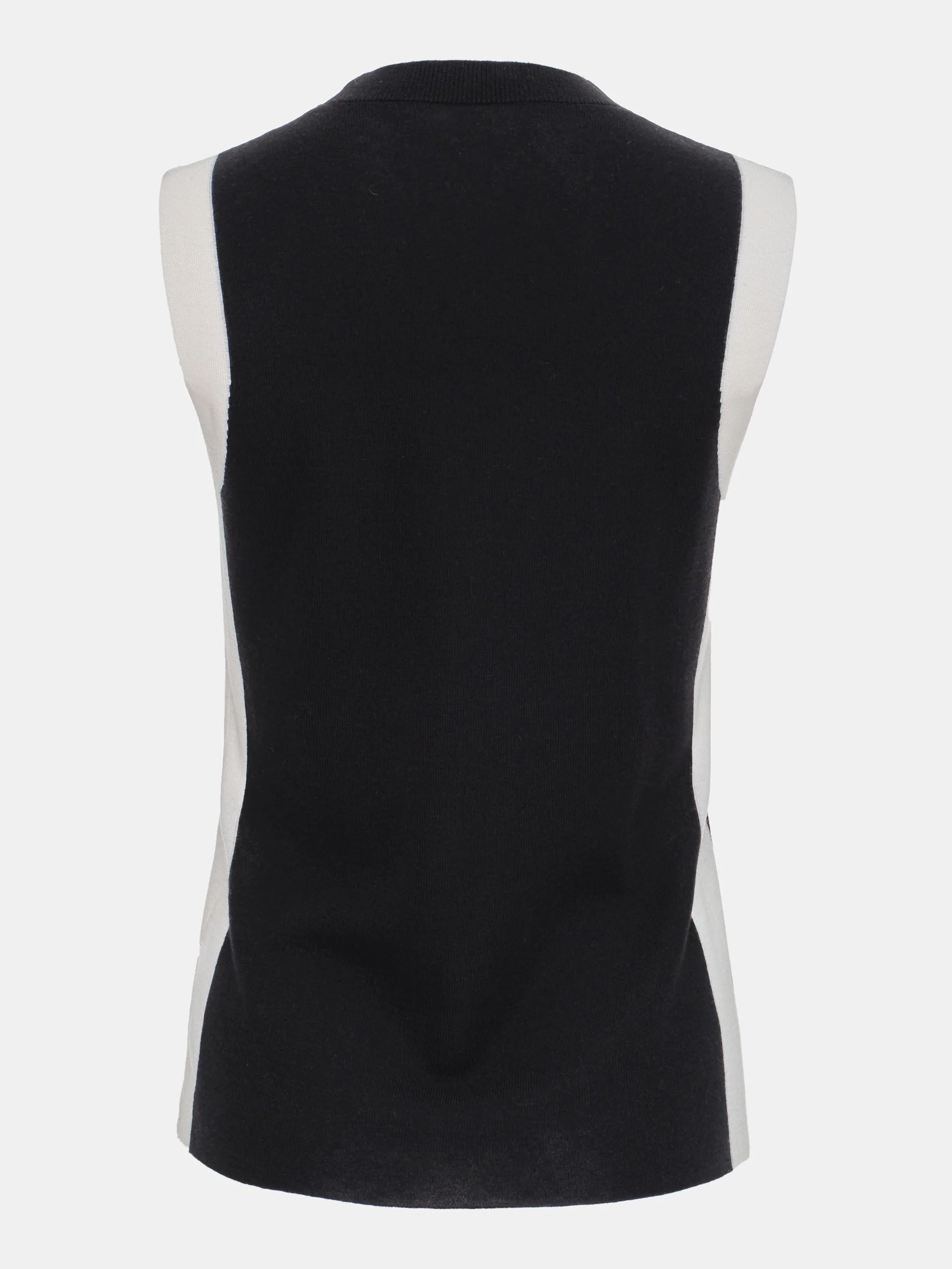 Contrast Sleeveless Knit, Black - Image 2
