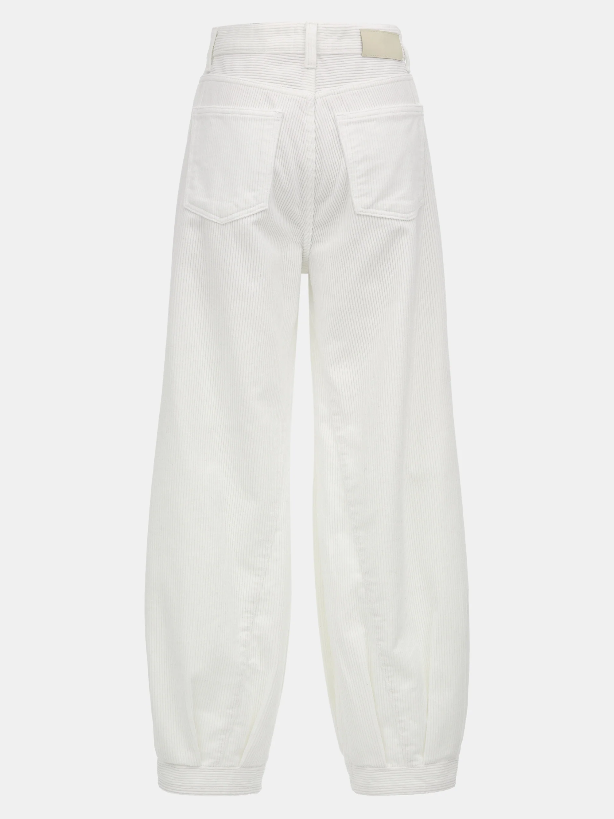 Corduroy Bubble Hem Pants, White - Image 7