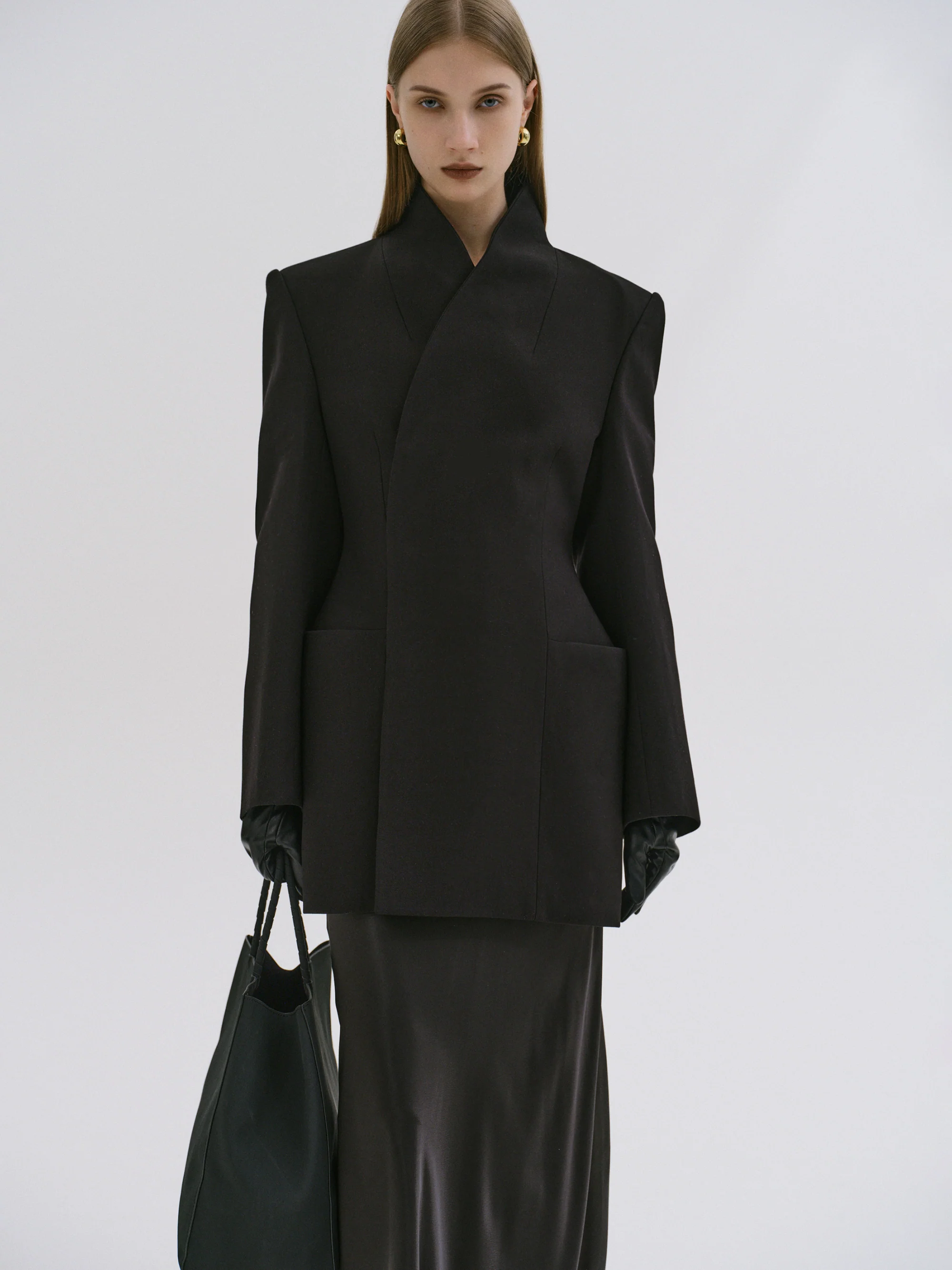 Corrin Wrap Blazer, Black - Image 3
