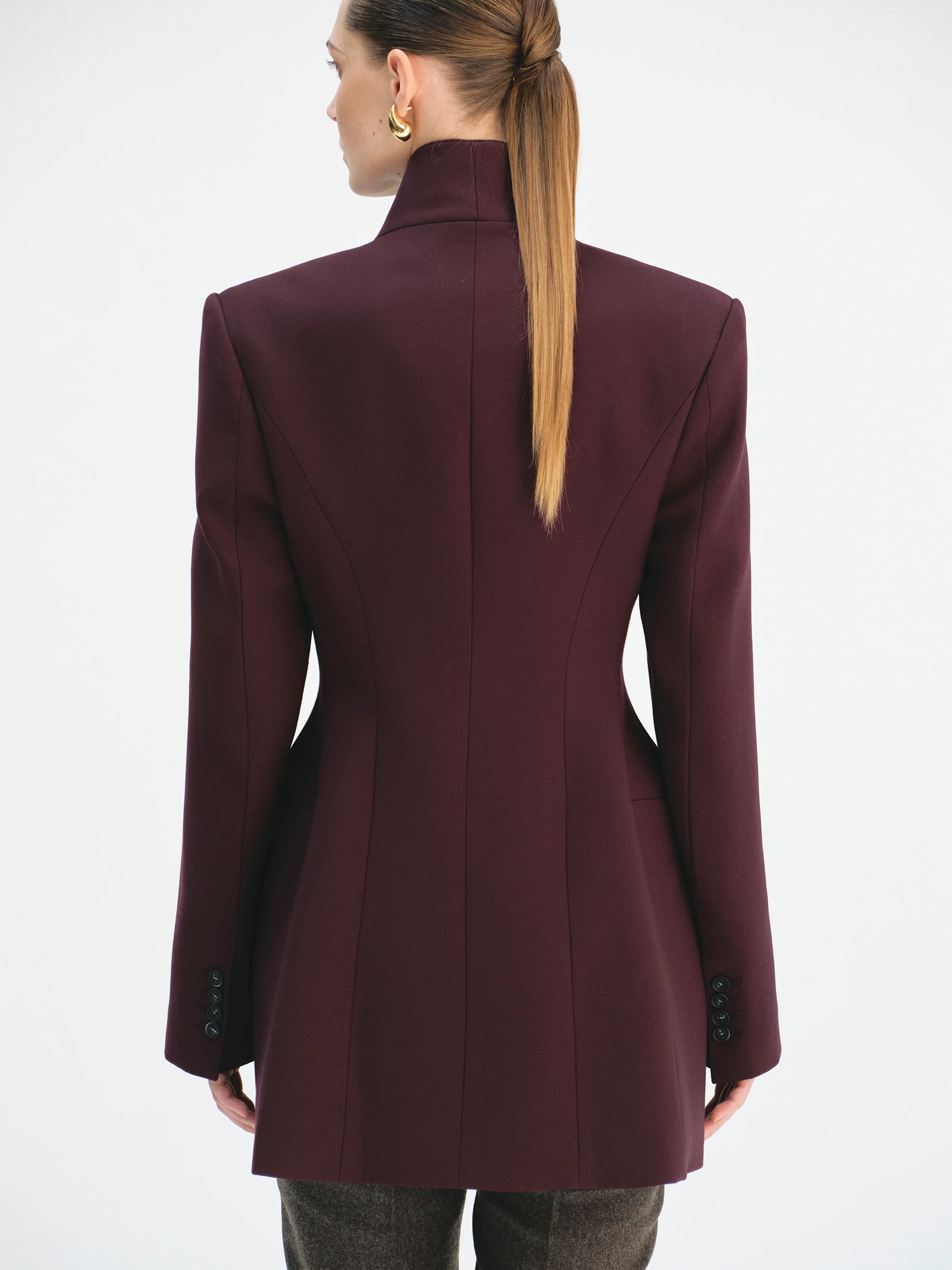 Corrin Wrap Blazer, Merlot - Image 6