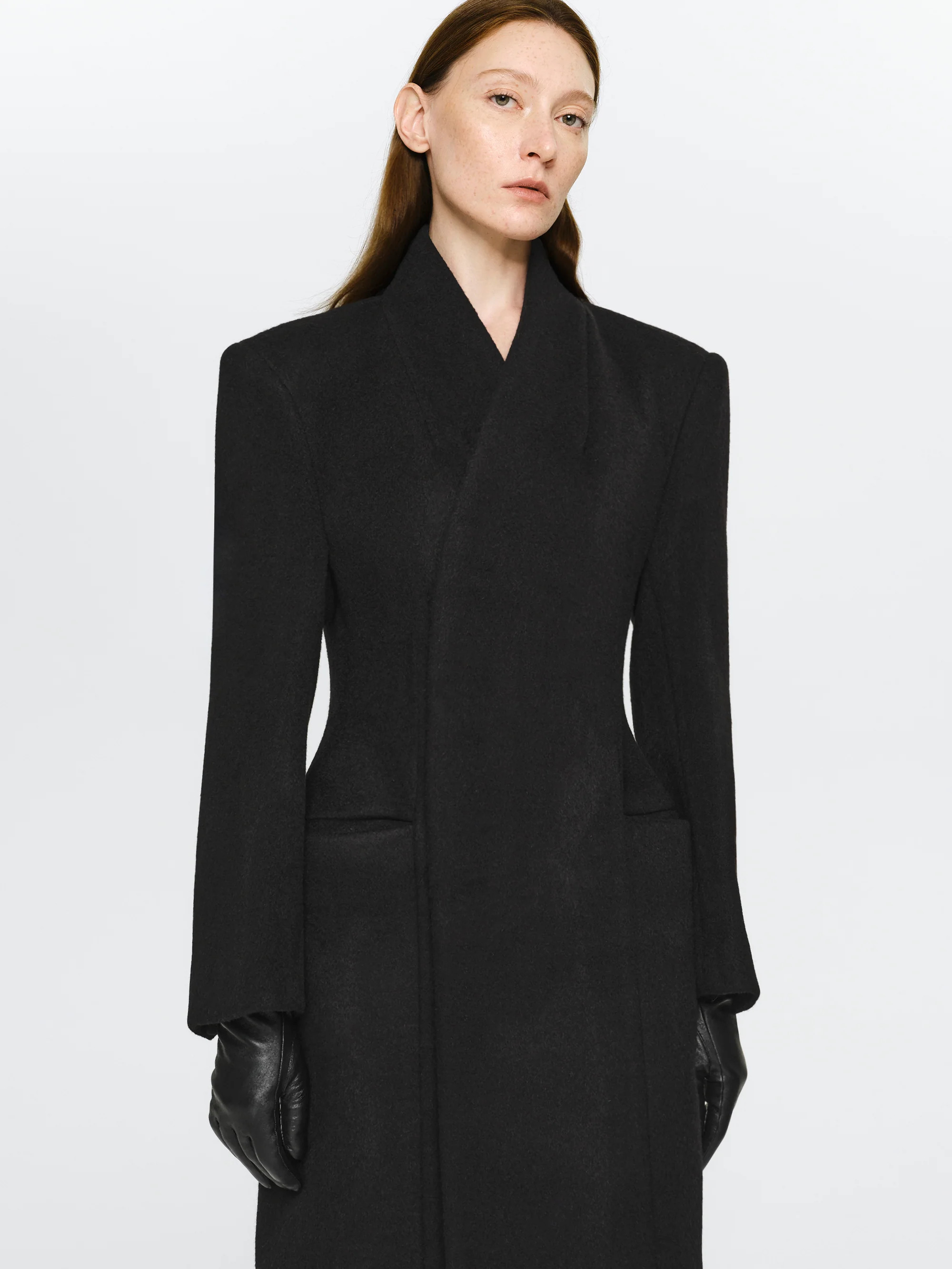Corrin Wrap Coat, Black - Image 2