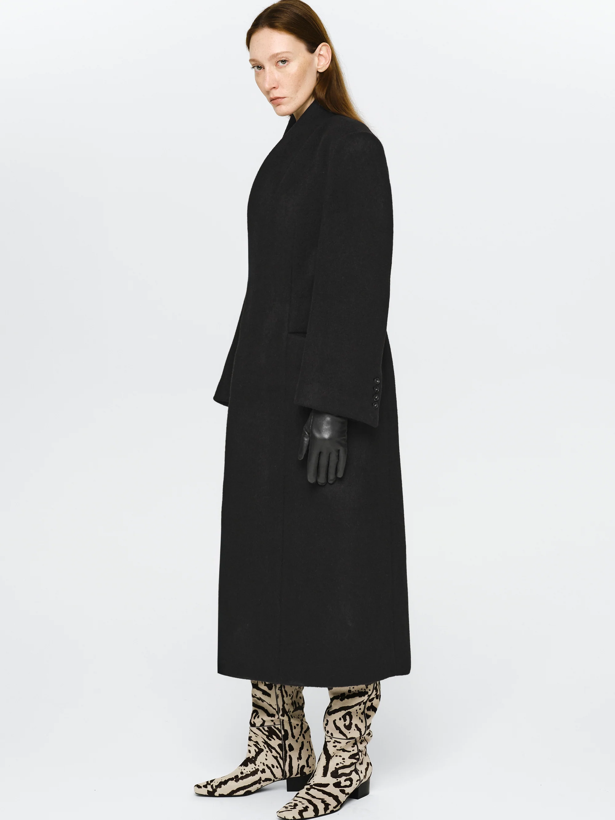 Corrin Wrap Coat, Black - Image 3
