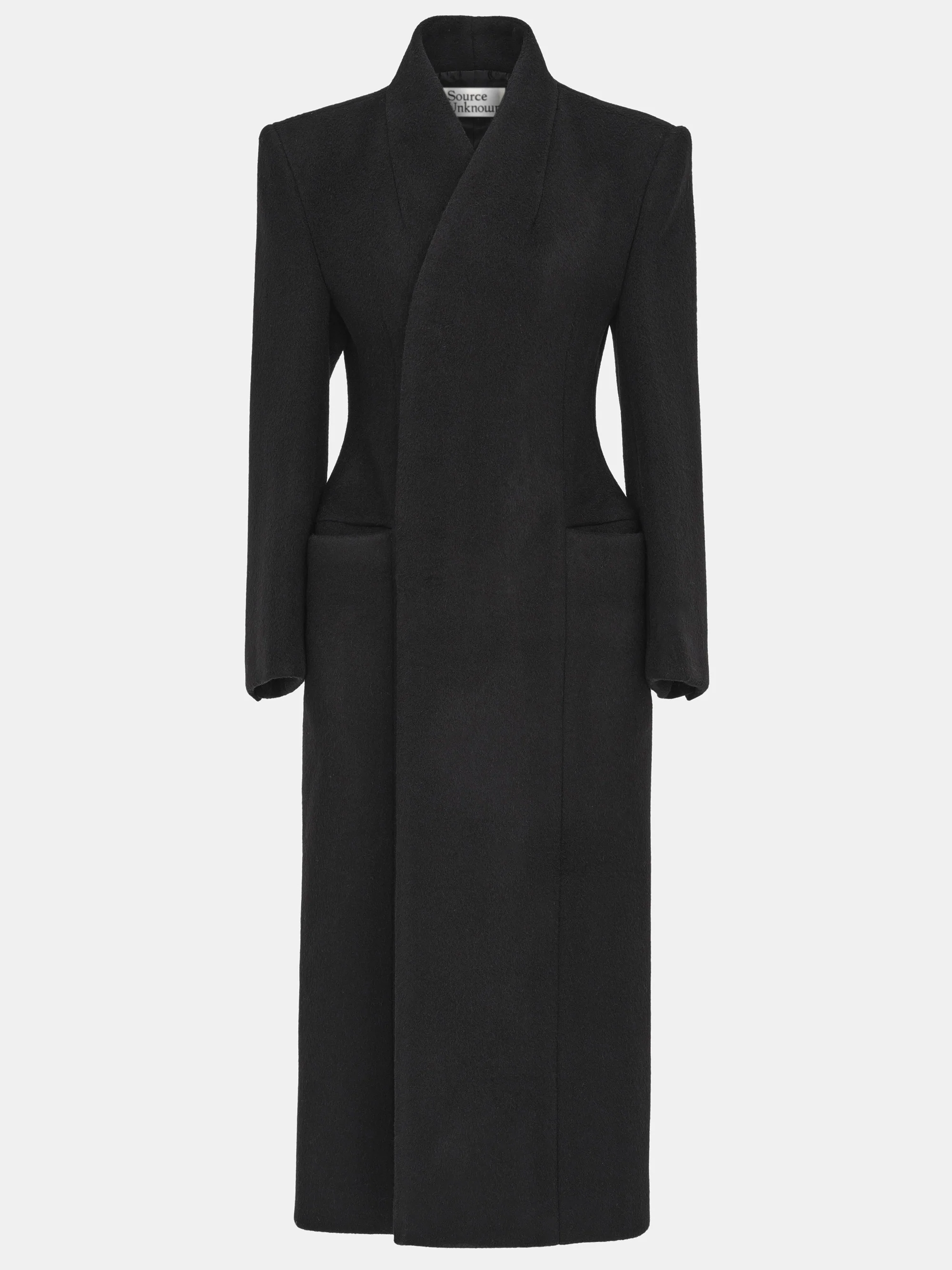 Corrin Wrap Coat, Black - Image 5