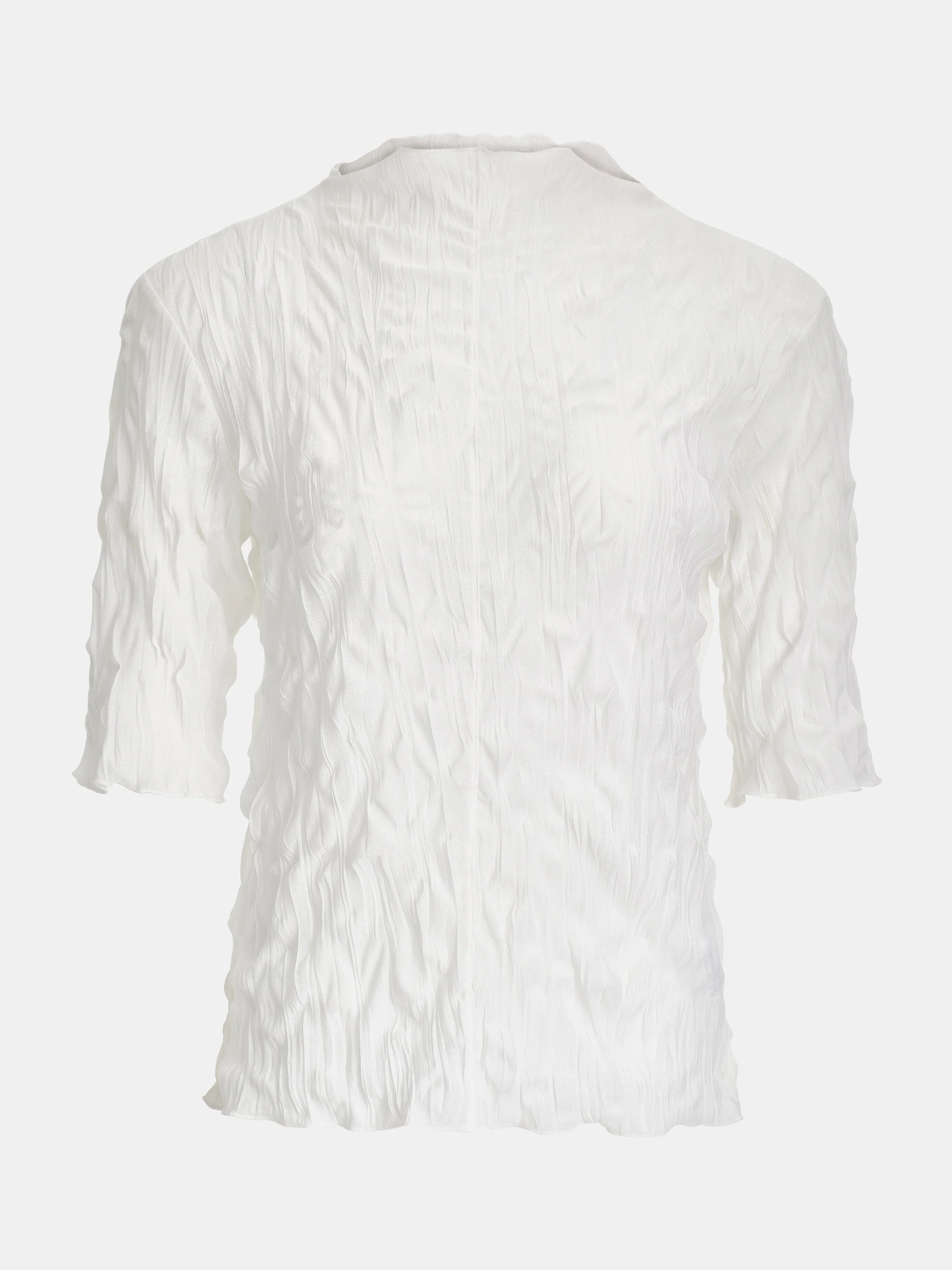 Creased Gauze Top, Ivory - Image 4