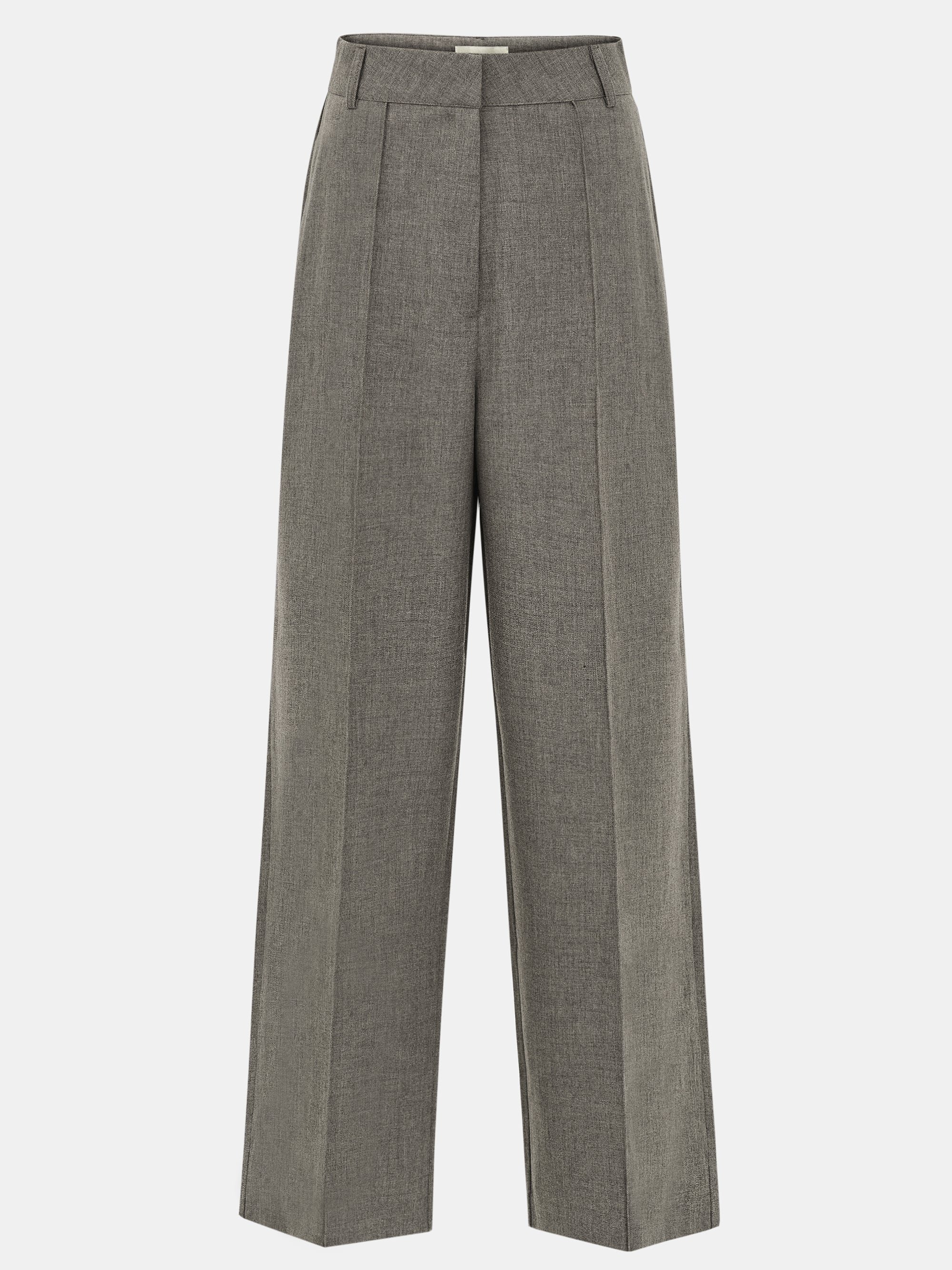 Creased Melange Trousers, Khaki - Image 5