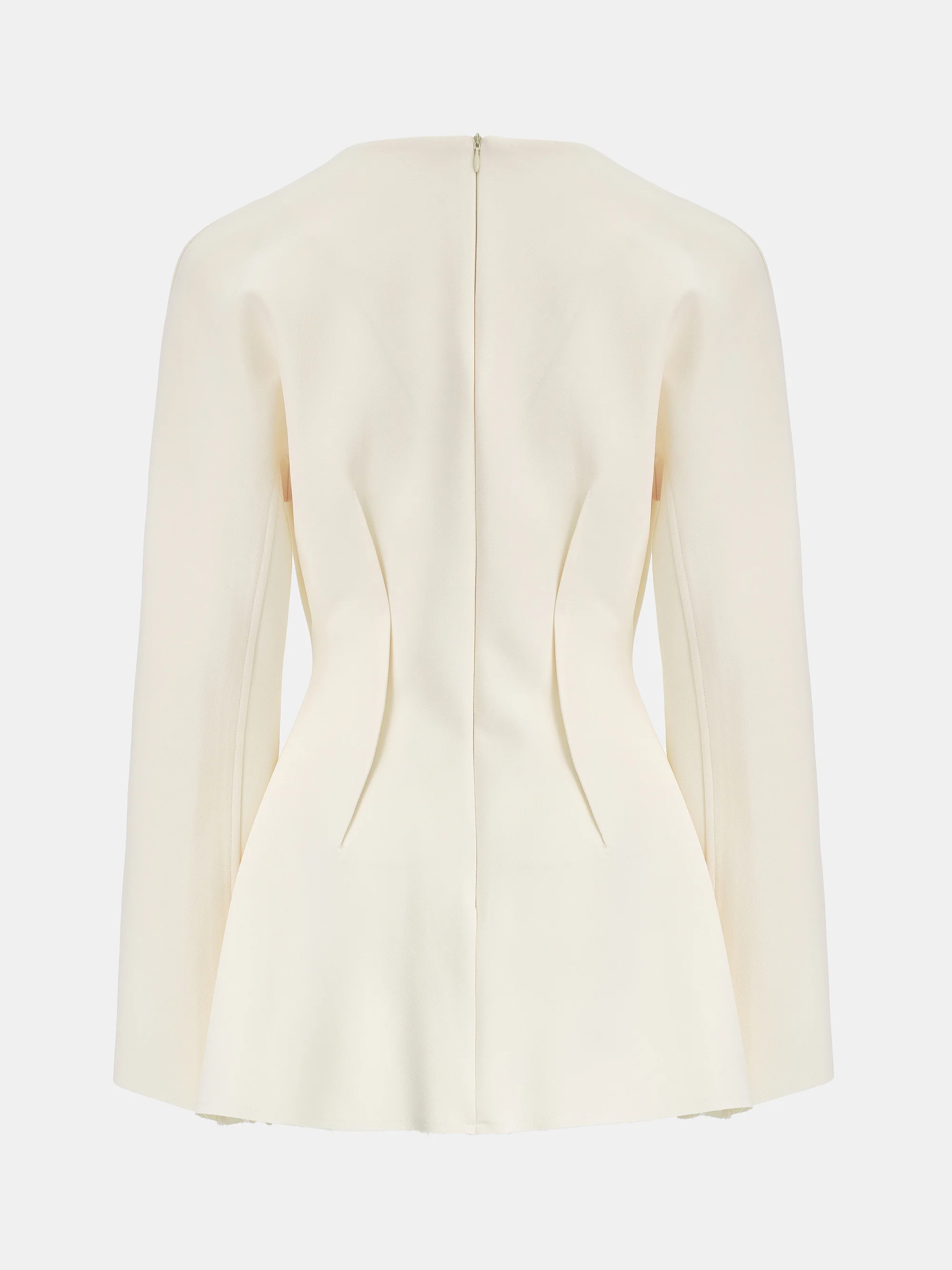 Crepe Cowl-Neck Top, Cream - Image 6
