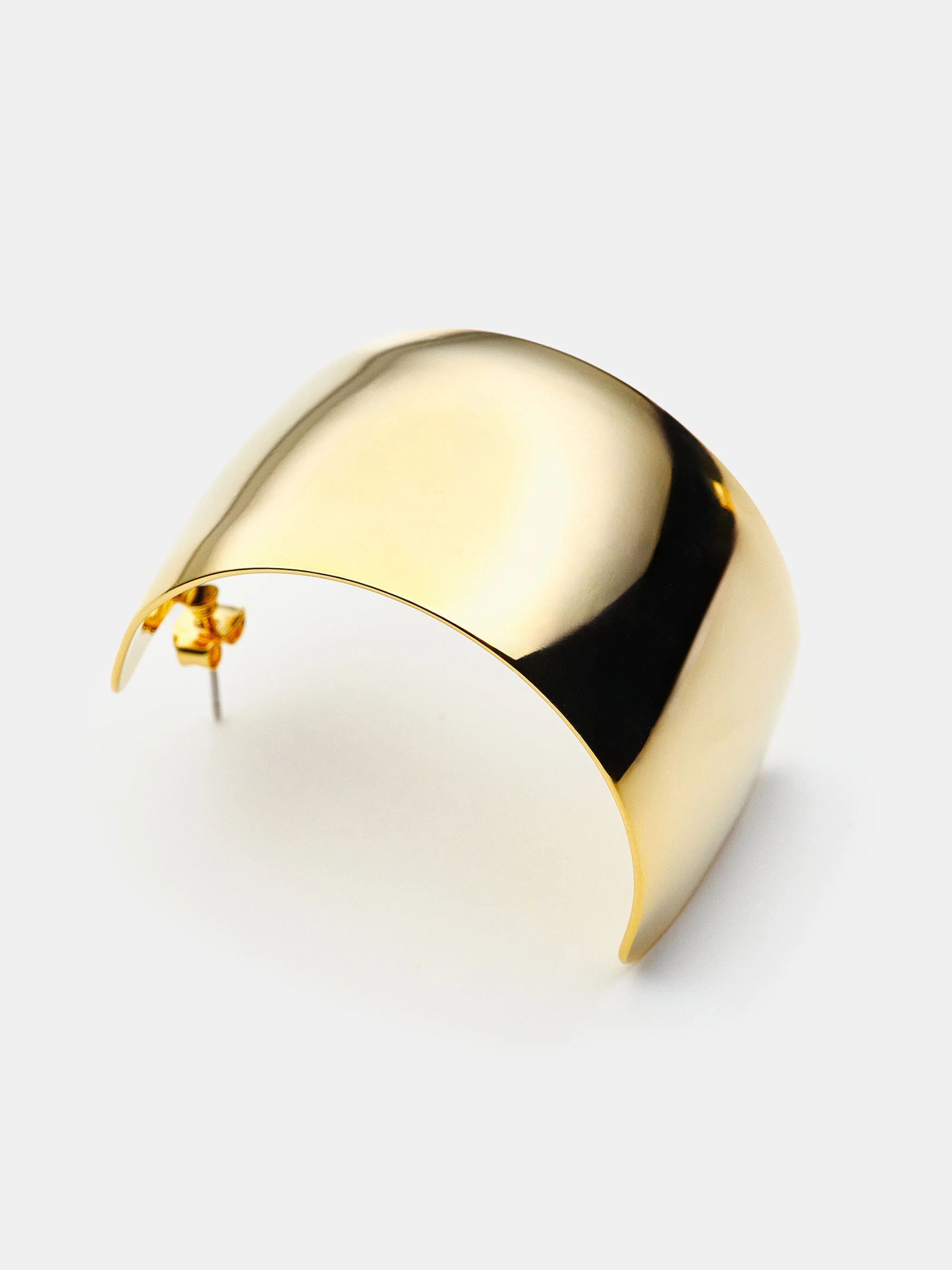 Crescent Hoop Earrings, Gold