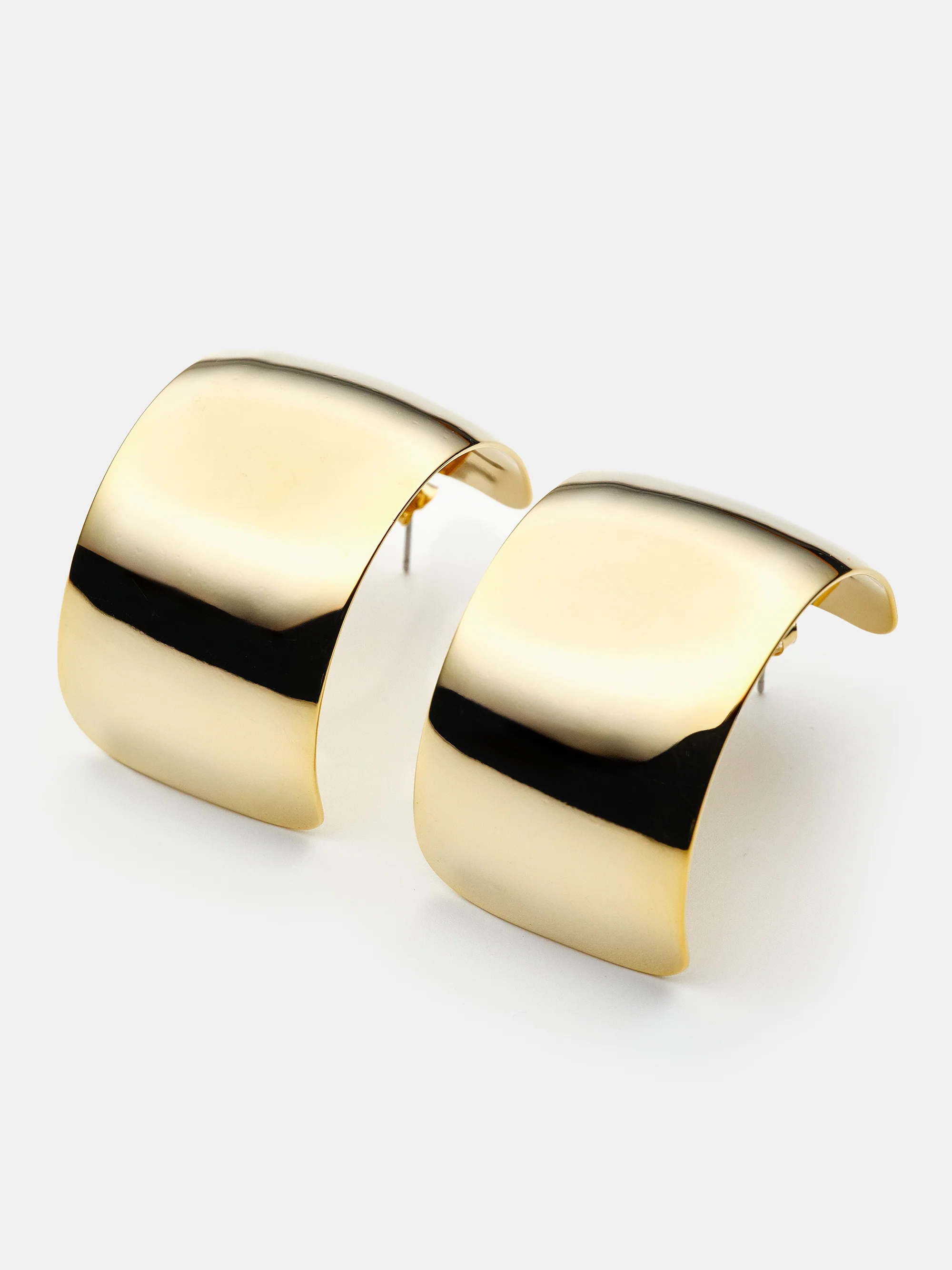 Crescent Hoop Earrings, Gold - Image 2