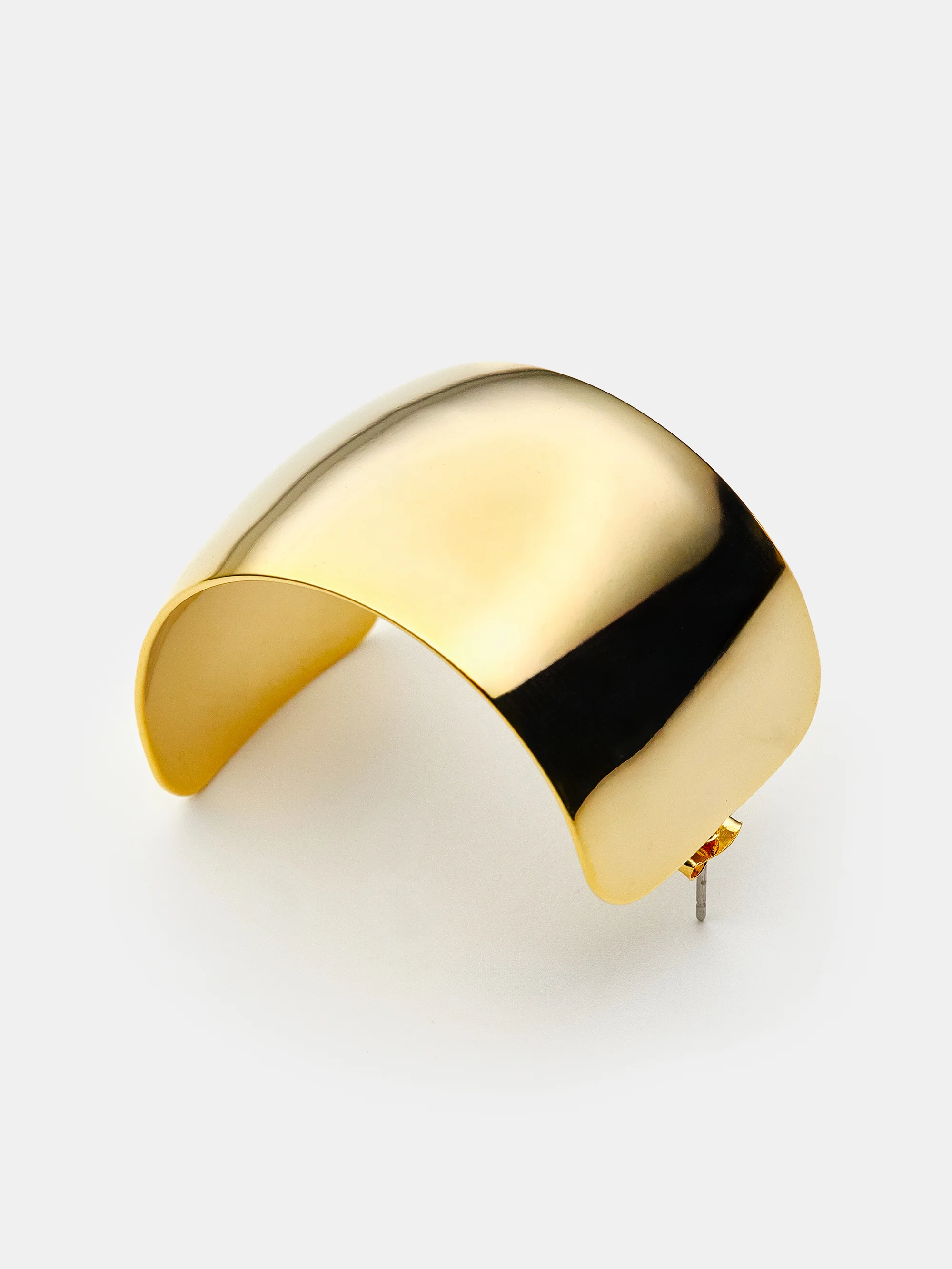 Crescent Hoop Earrings, Gold - Image 3