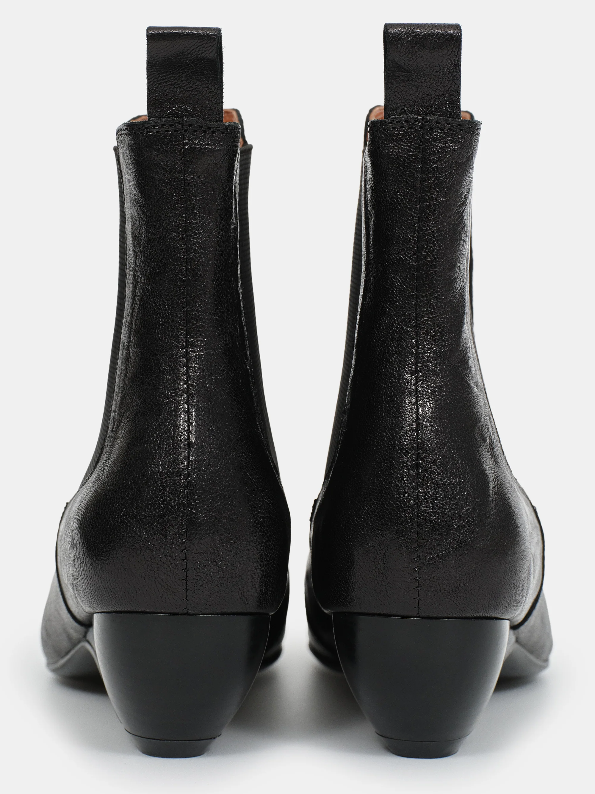 Crinkled Leather Chelsea Boots, Black - Image 4