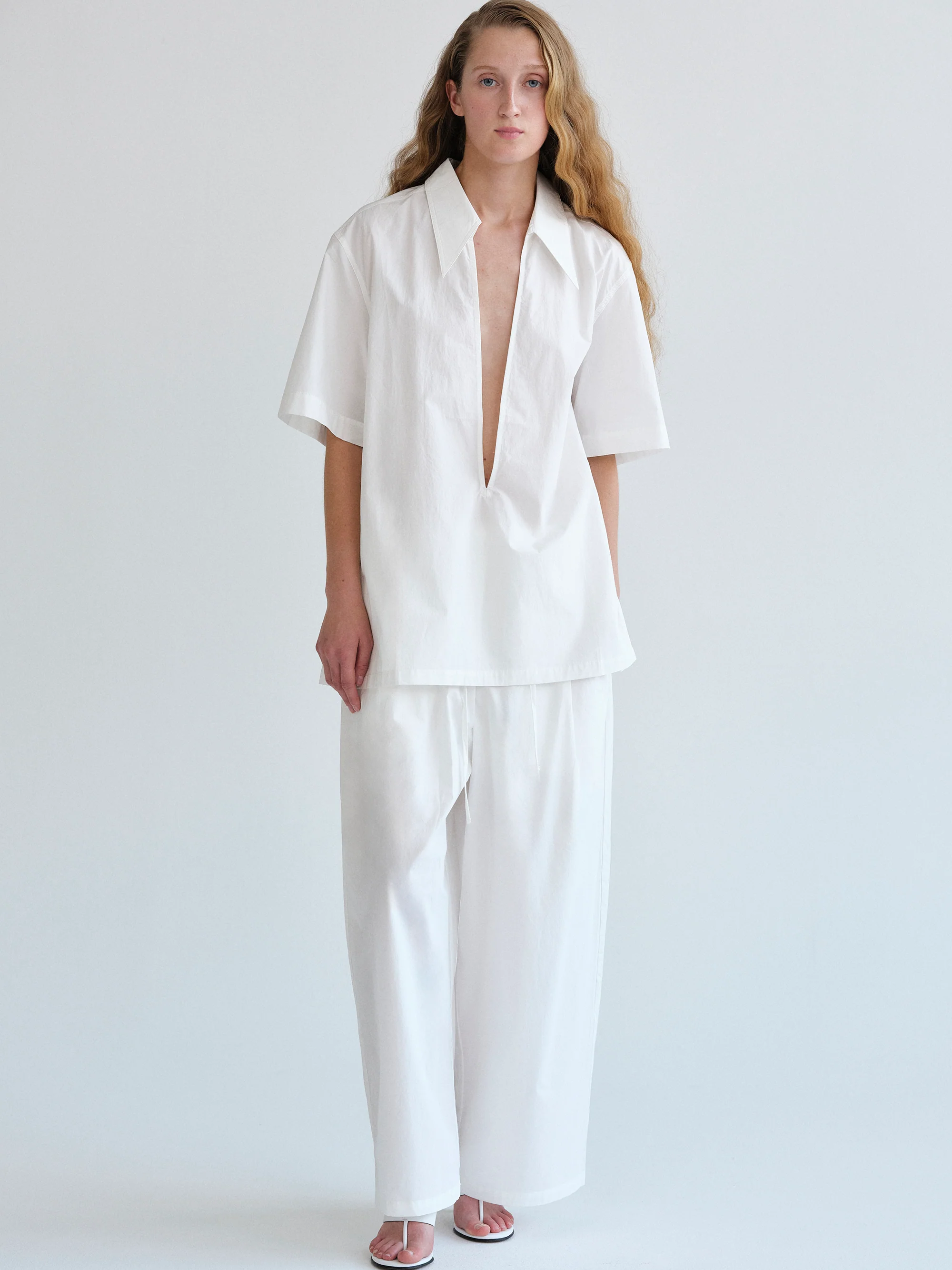 Crisp Poplin Pants, White - Image 4