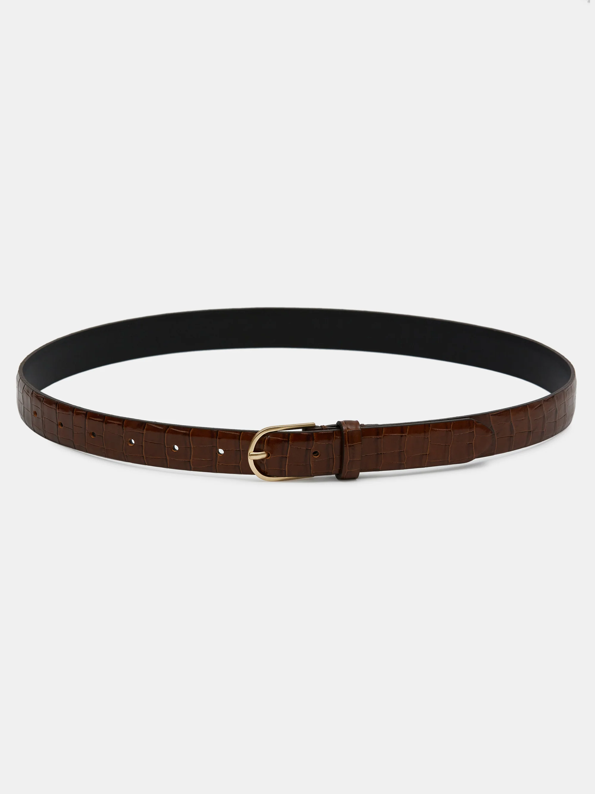 Croc-Effect Belt, Brown - Image 2