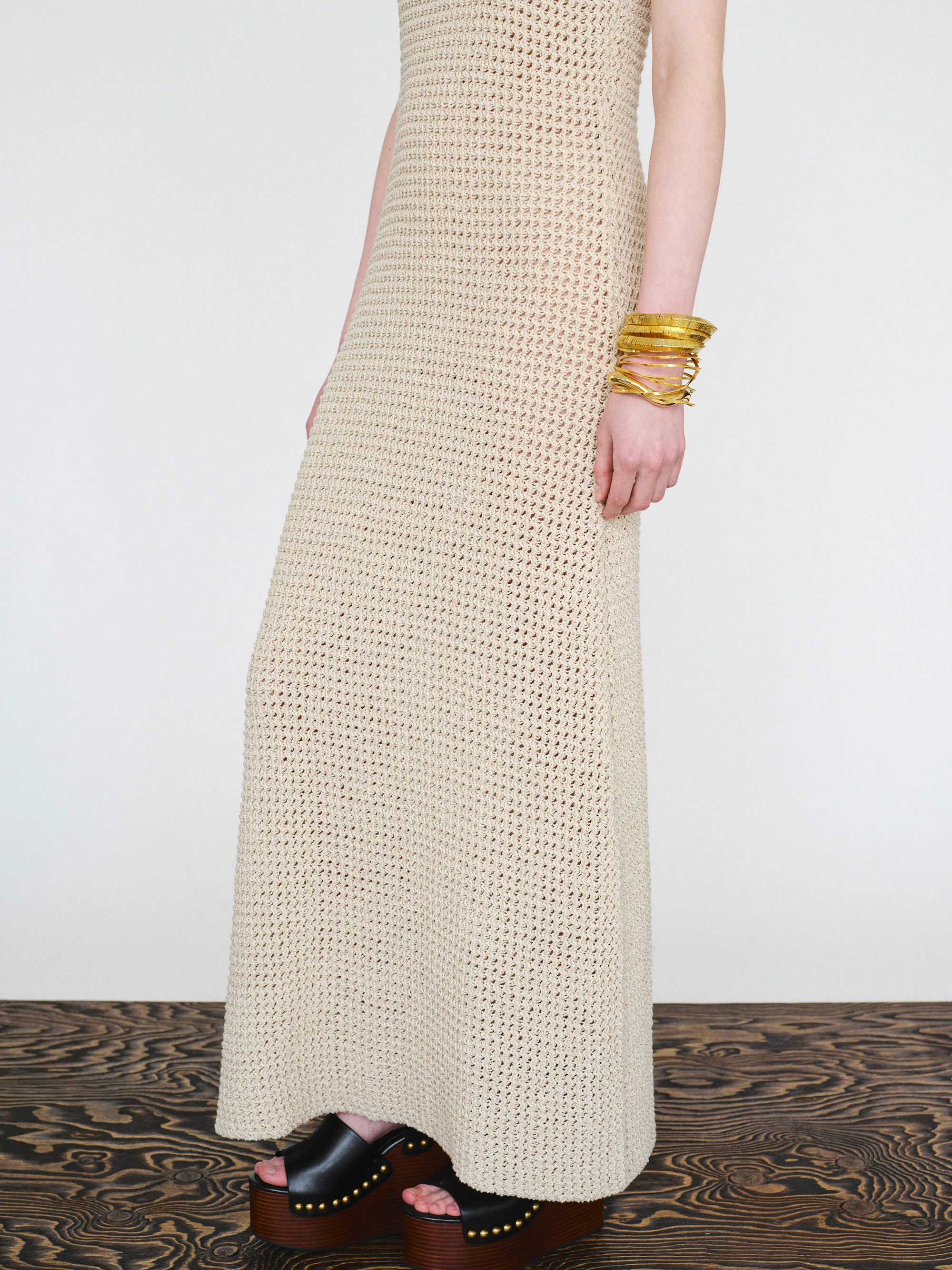 Crochet Maxi Dress, Natural - Image 4