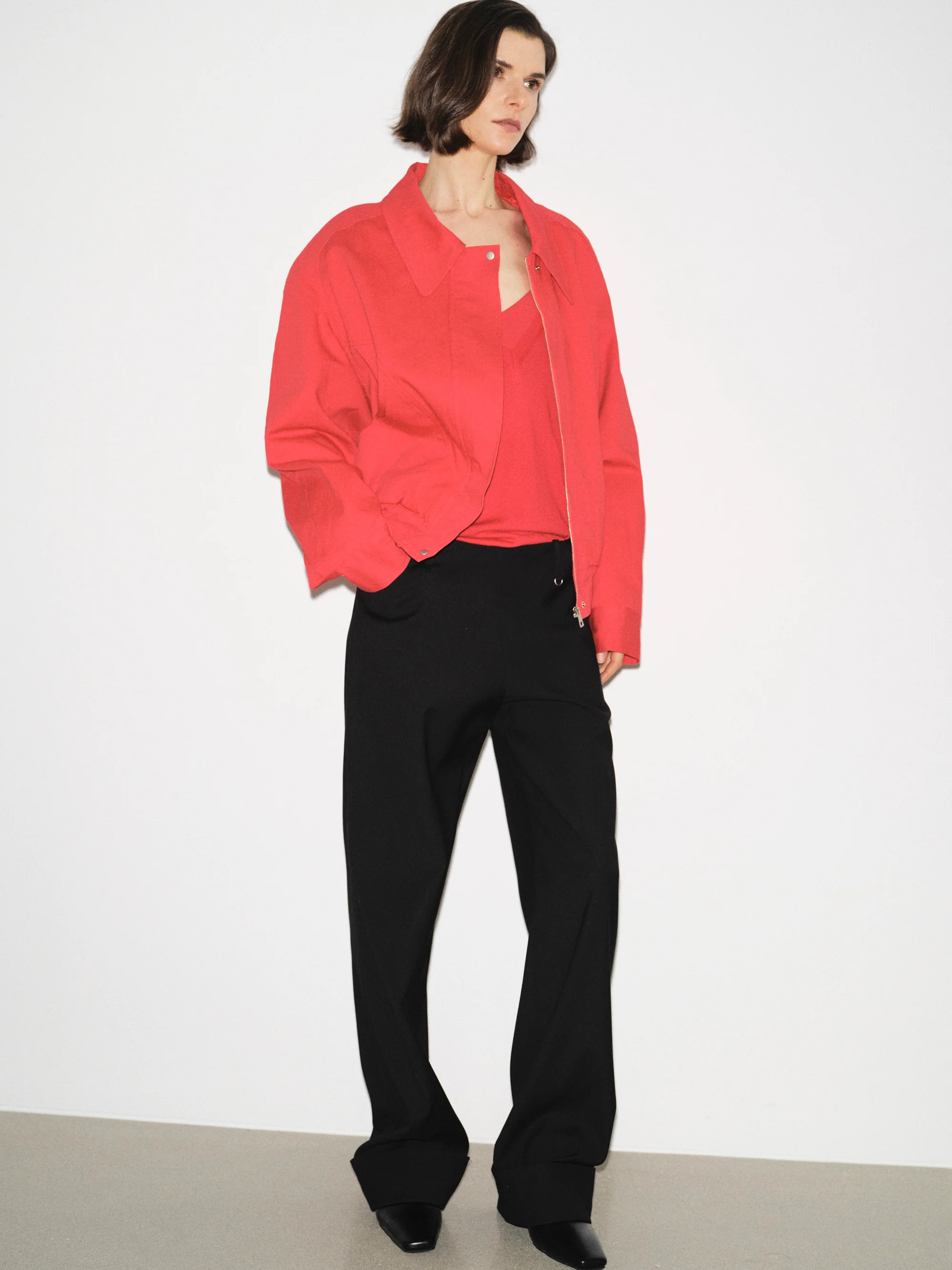 Cuffed Tailored Trousers, Black - Image 3