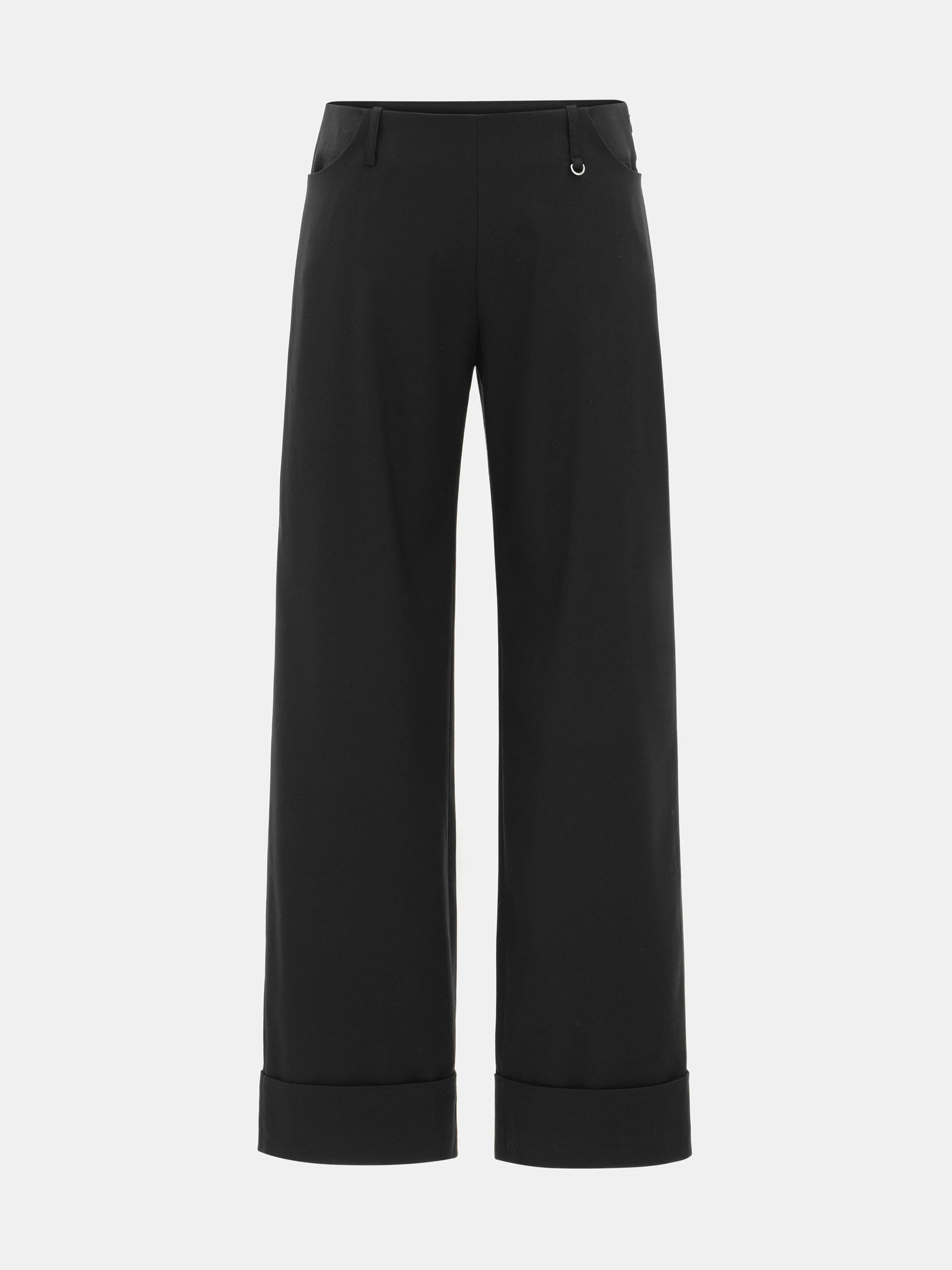 Cuffed Tailored Trousers, Black - Image 5