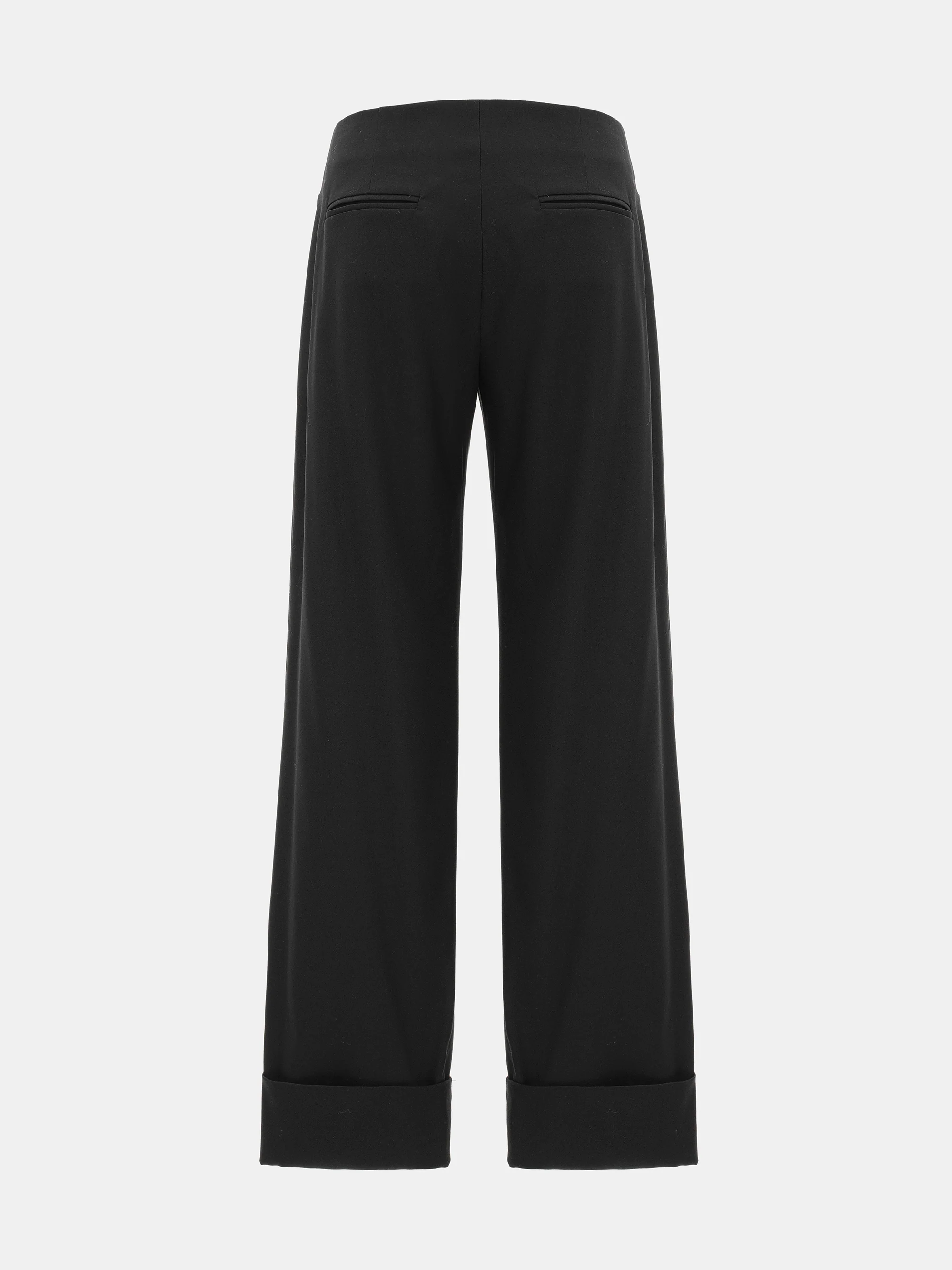 Cuffed Tailored Trousers, Black - Image 6