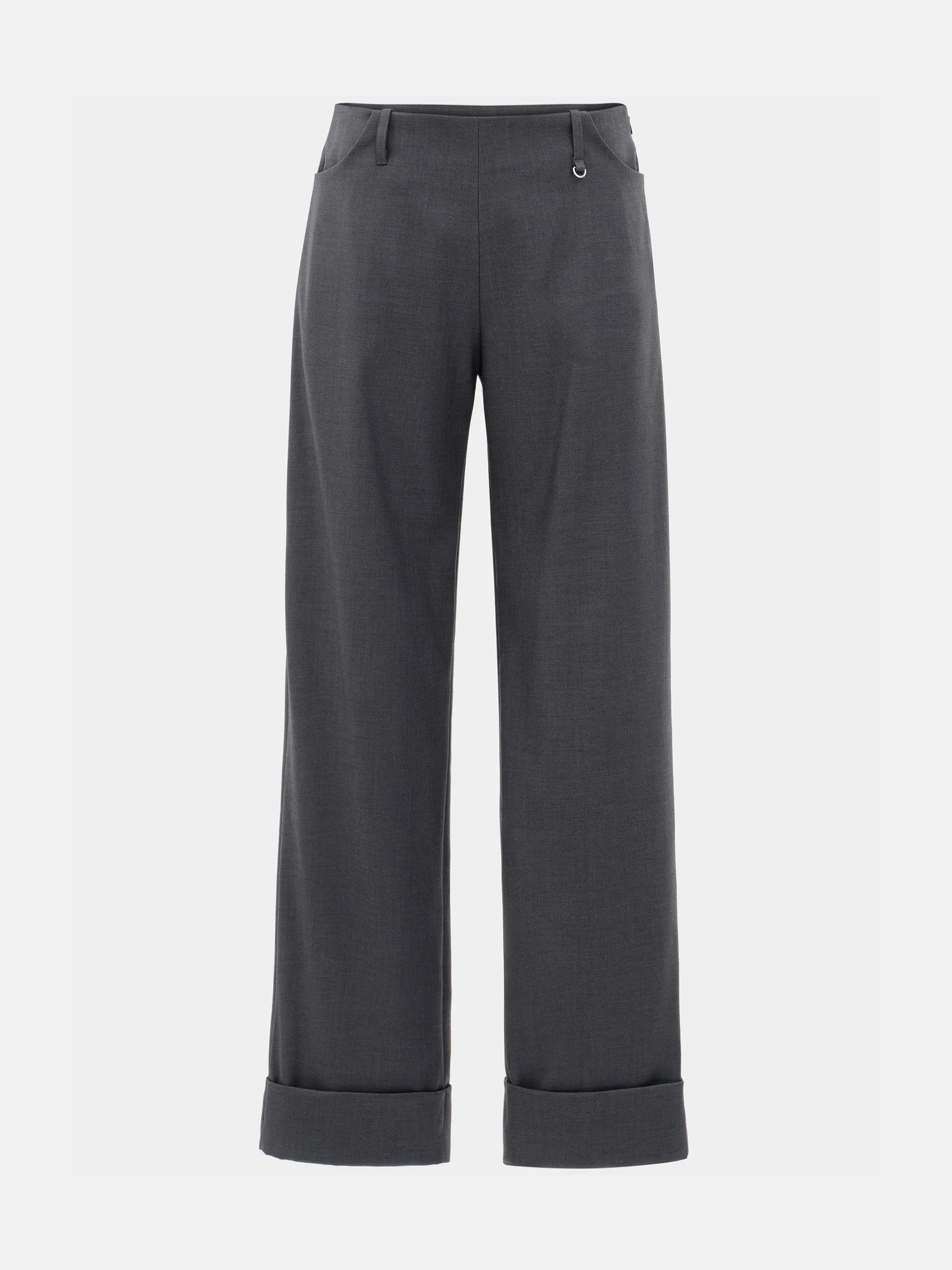 Cuffed Tailored Trousers, Charcoal - Image 6